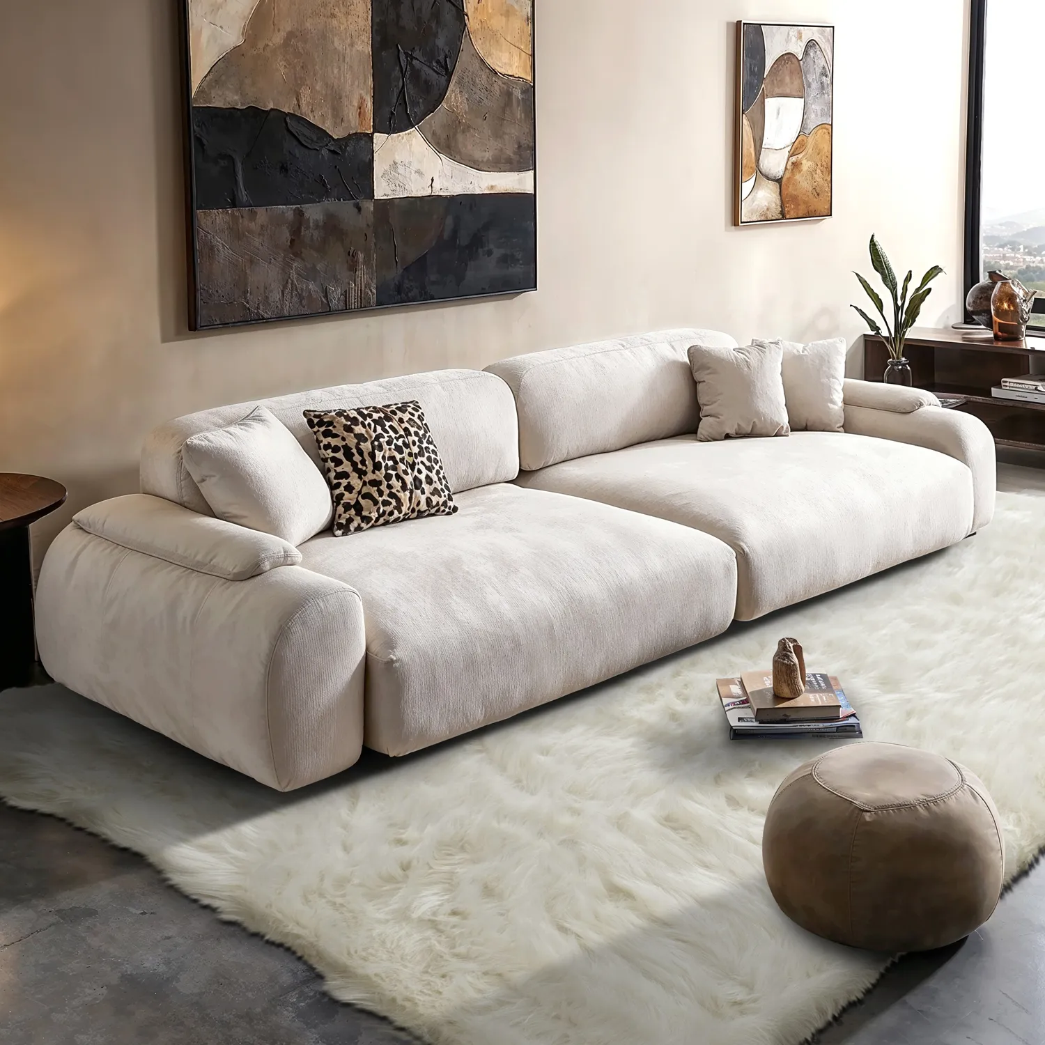 Hoogpolig vloerkleed - Sohar (wit)