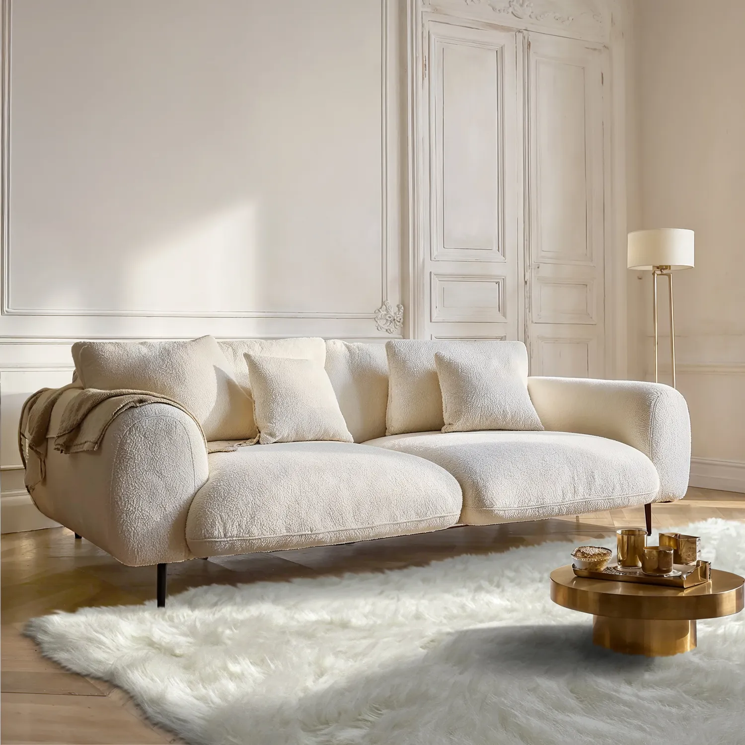 Hoogpolig vloerkleed - Sohar (wit)