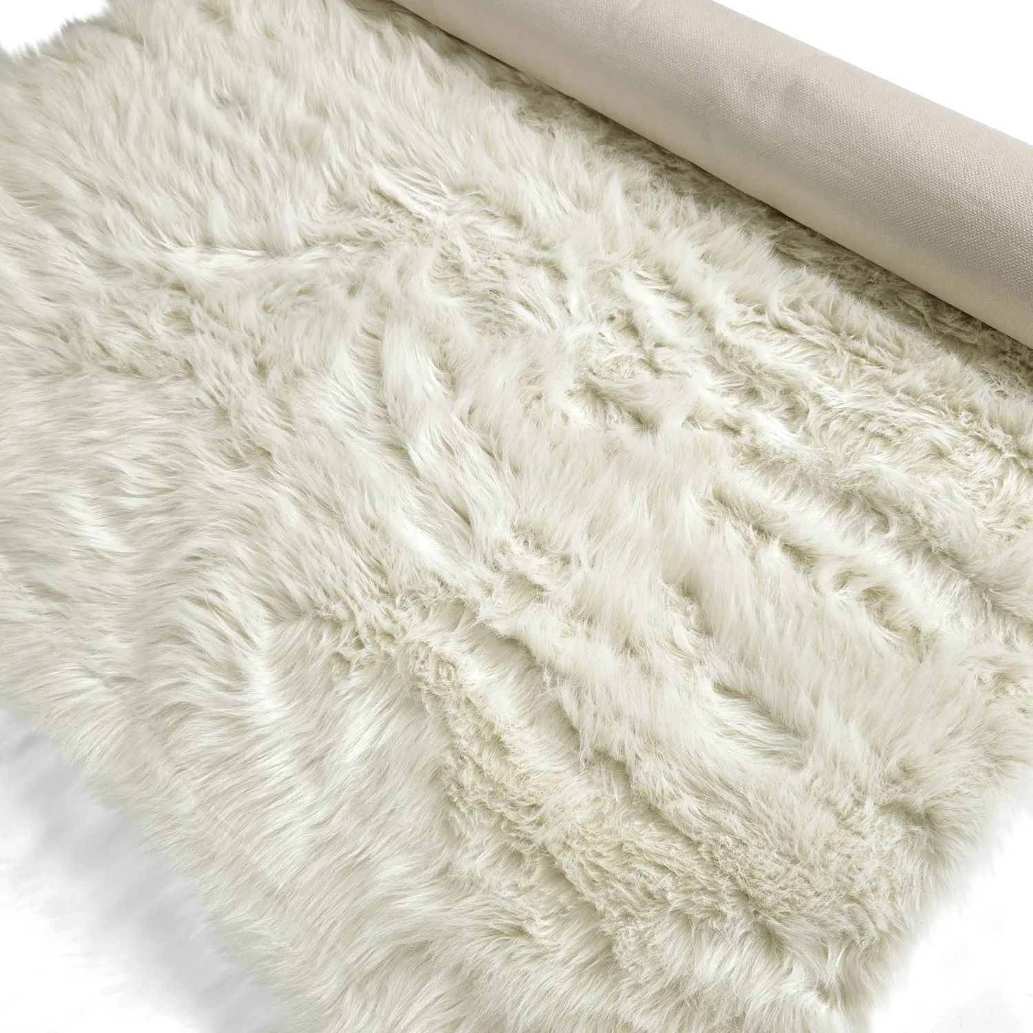 Hoogpolig vloerkleed - Sohar (wit)