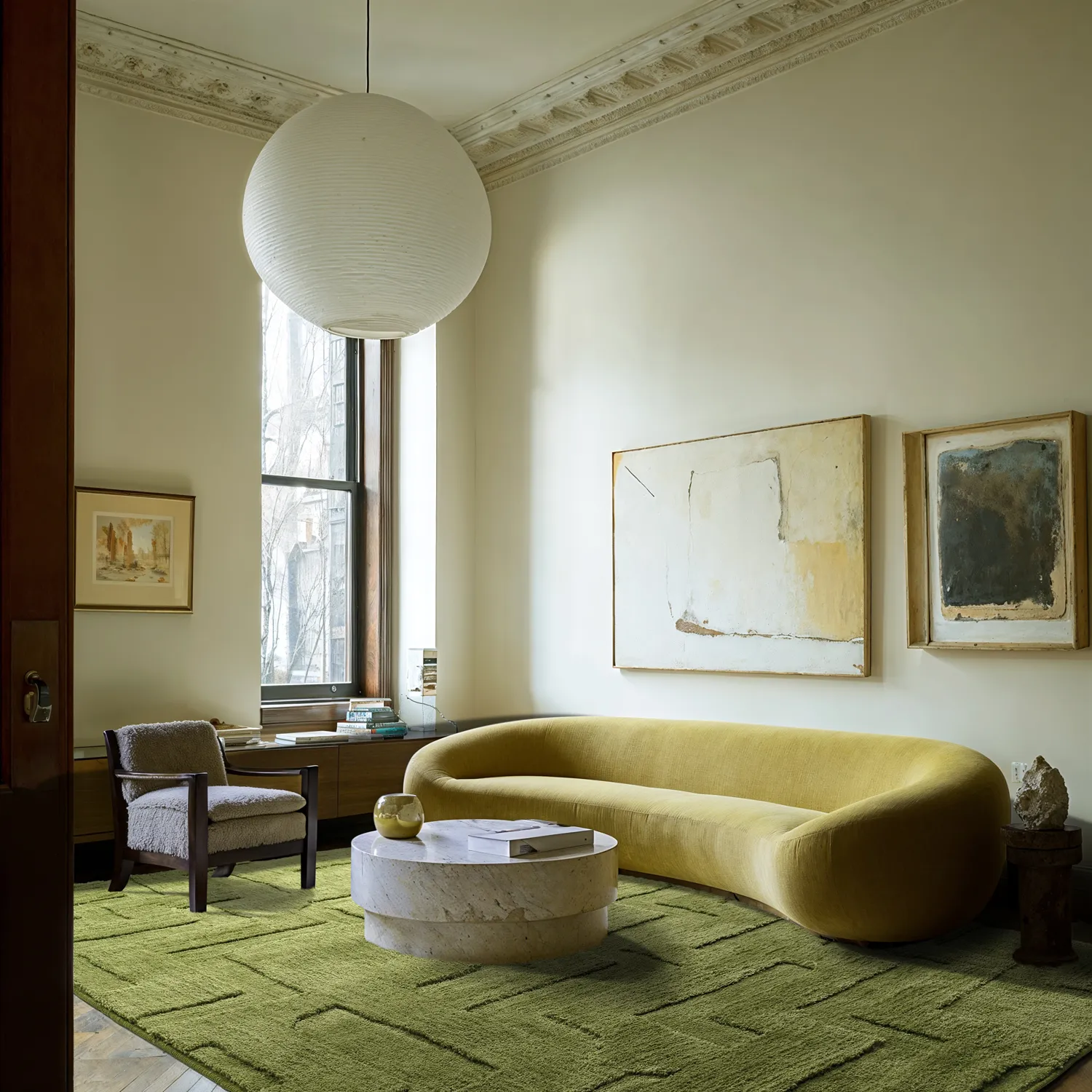 Hoogpolig vloerkleed - Tripoli (mosgroen)