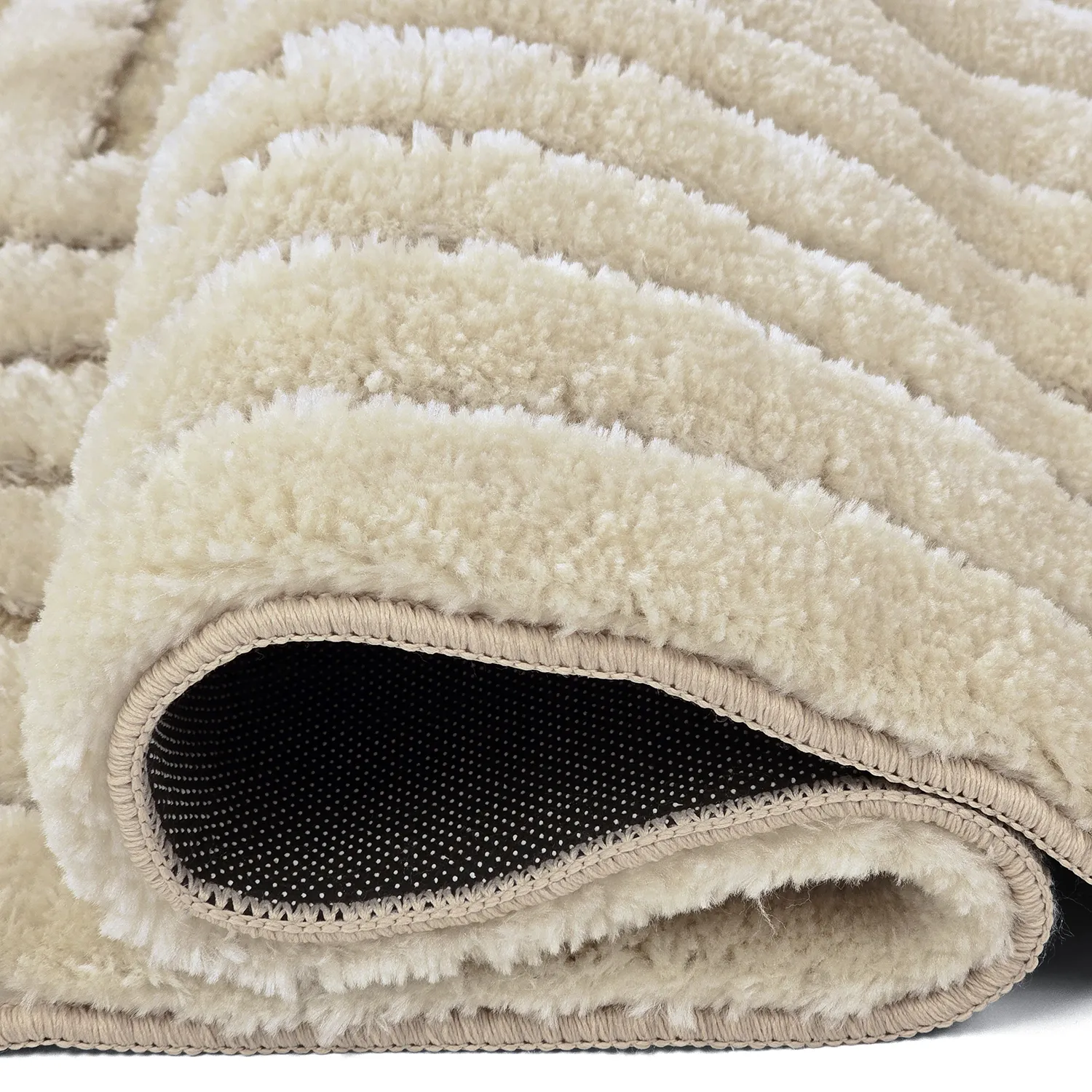 Hoogpolig vloerkleed - Tyros (beige/crème)