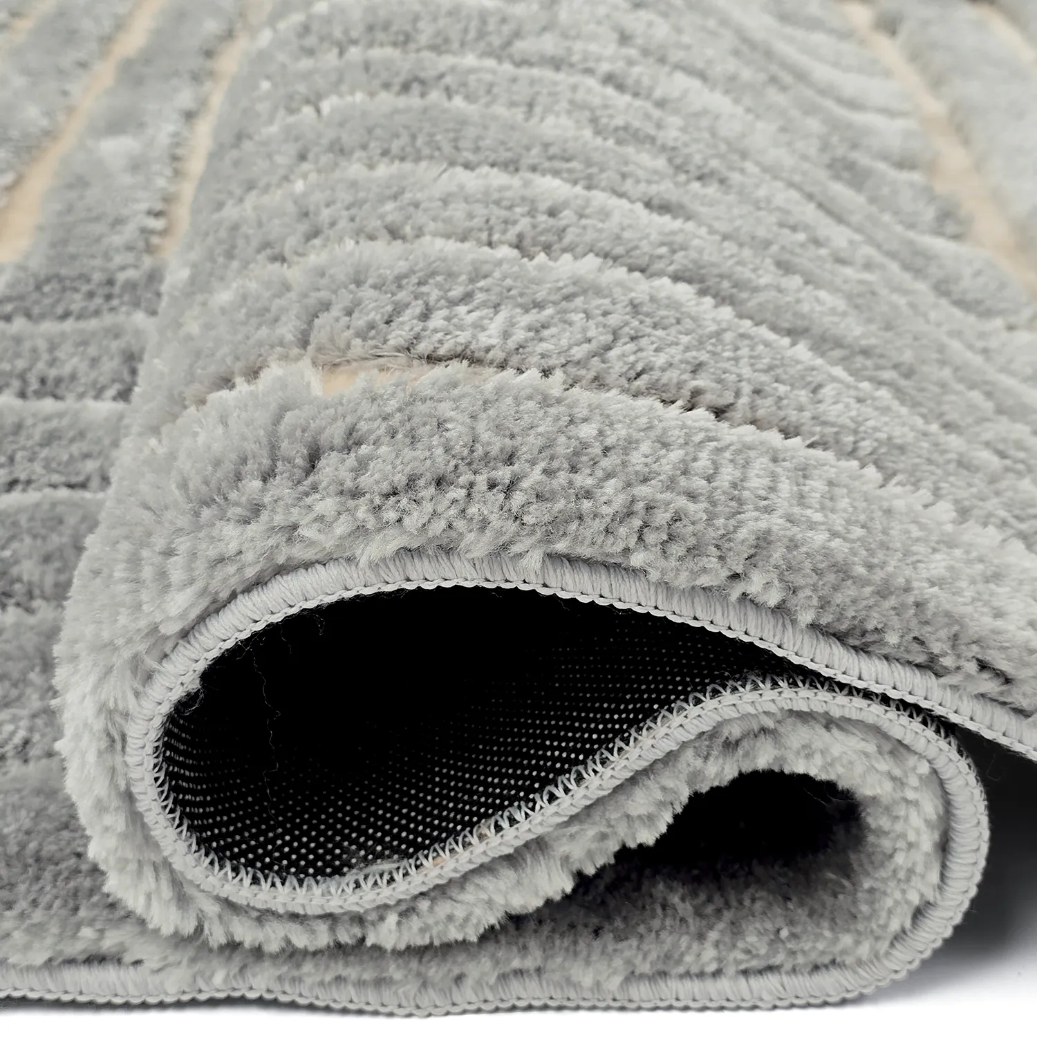 Hoogpolig vloerkleed - Tyros (crème/grijs)