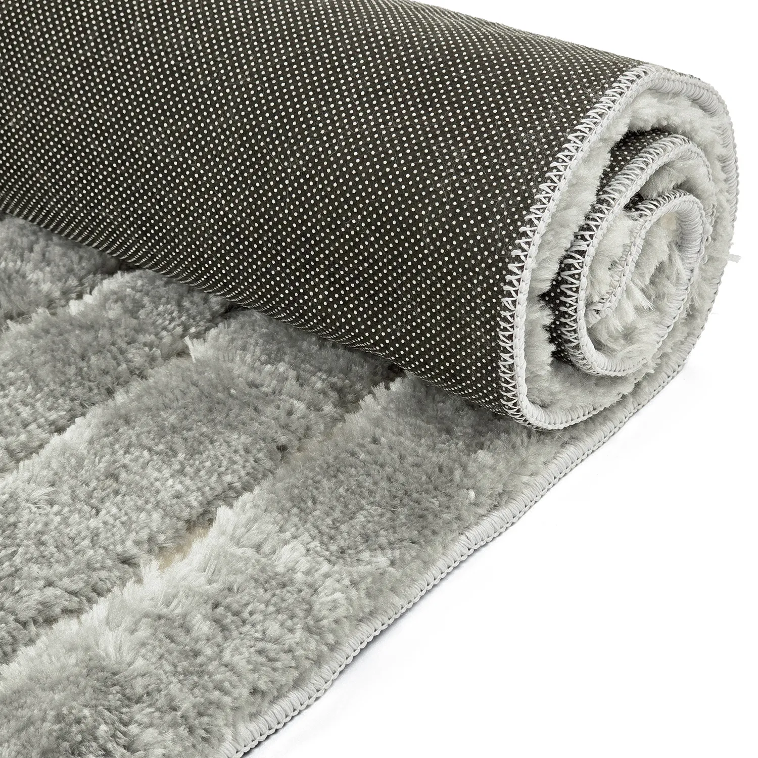 Hoogpolig vloerkleed - Tyros (crème/grijs)