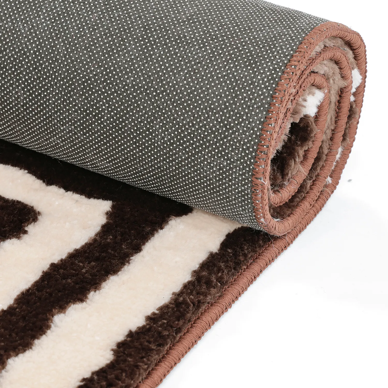 Hoogpolig vloerkleed - Volos (crème/bruin)