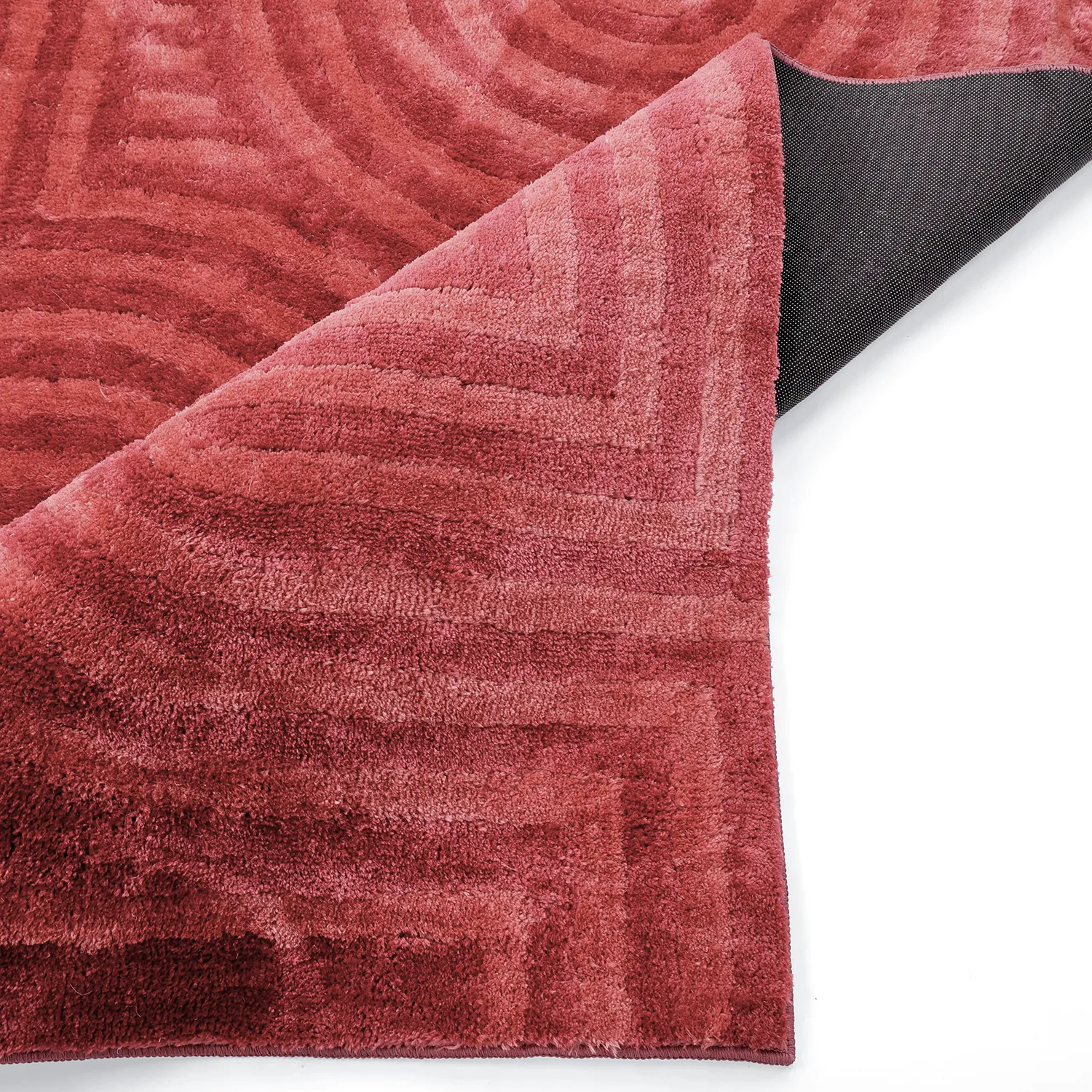 Hoogpolig vloerkleed - Volos (rood/roze)