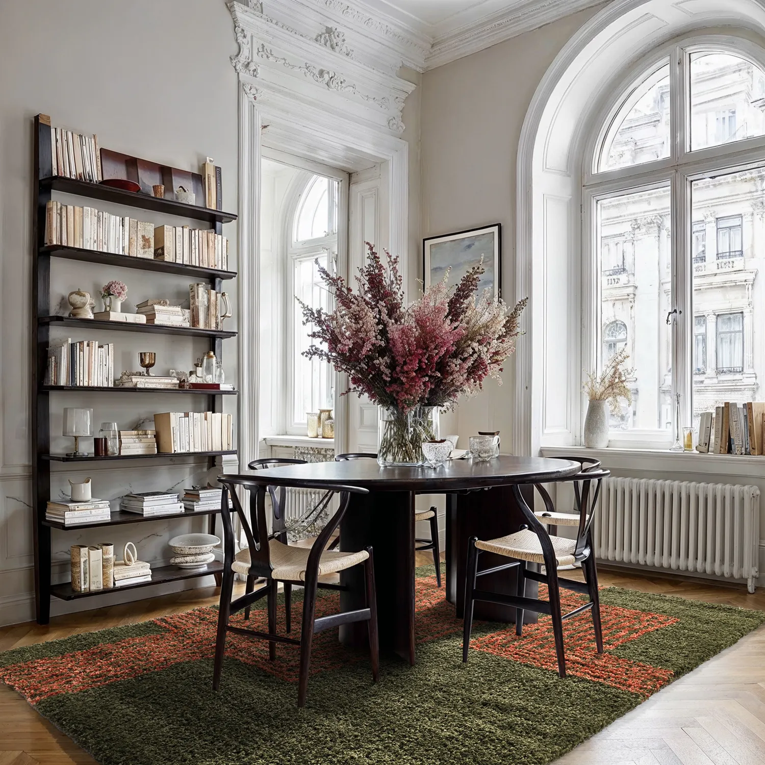 Hoogpolig vloerkleed - Zagora (groen/oranje)