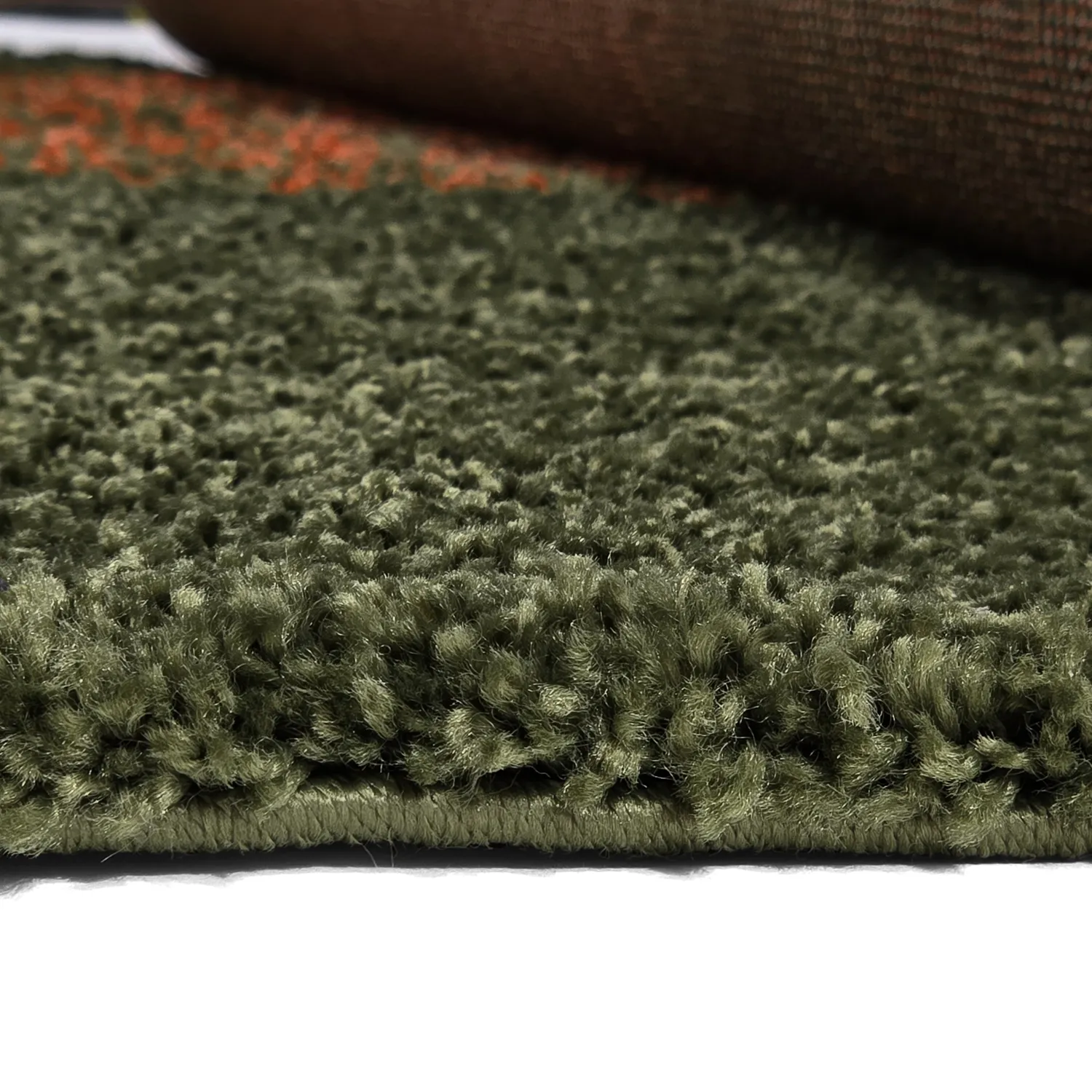 Hoogpolig vloerkleed - Zagora (groen/oranje)