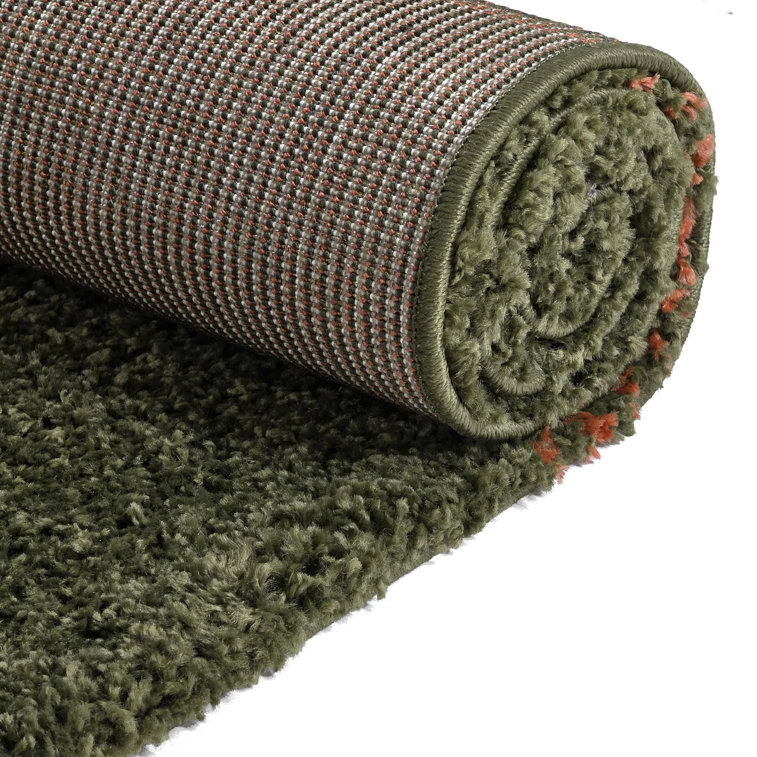 Hoogpolig vloerkleed - Zagora (groen/oranje)