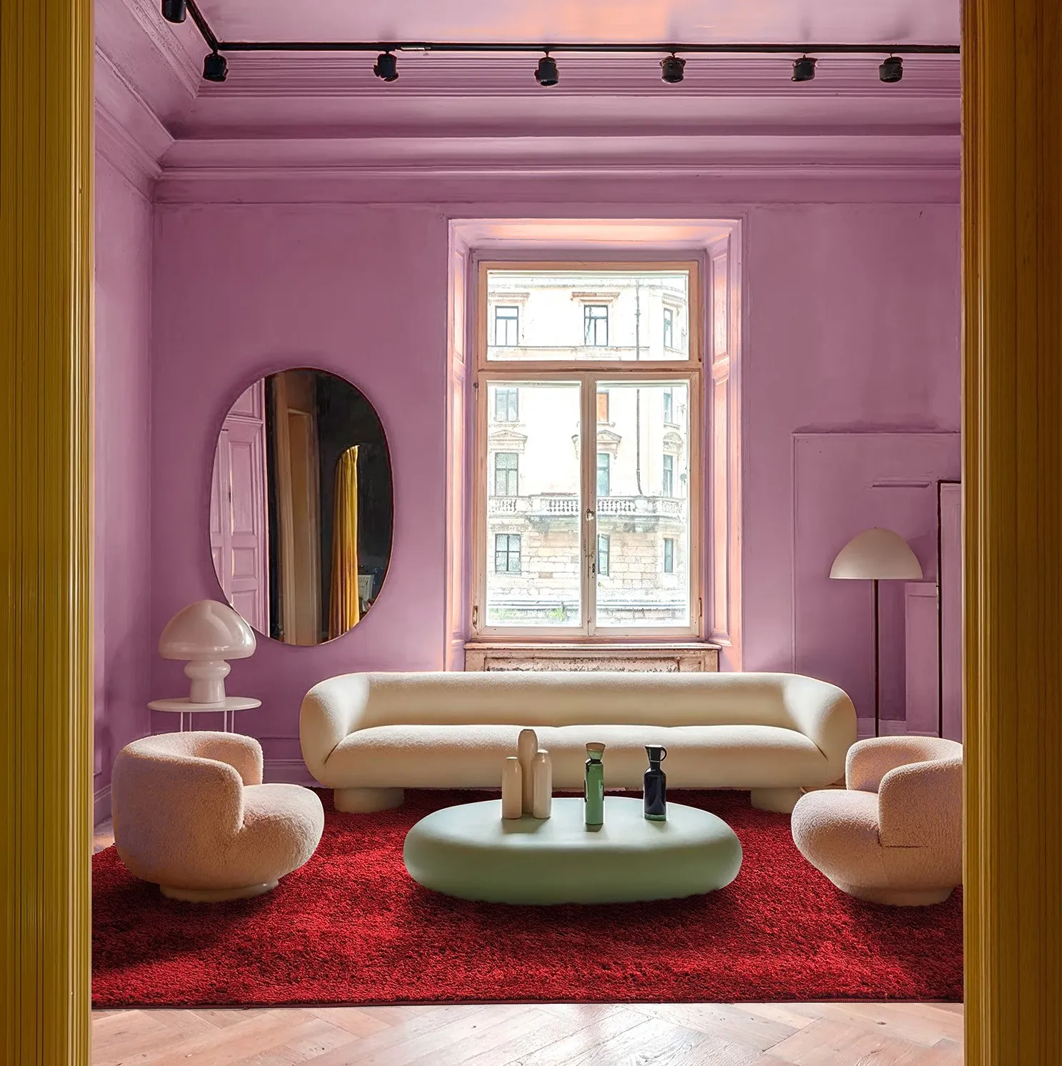 Hoogpolig vloerkleed - Zoe (rood)