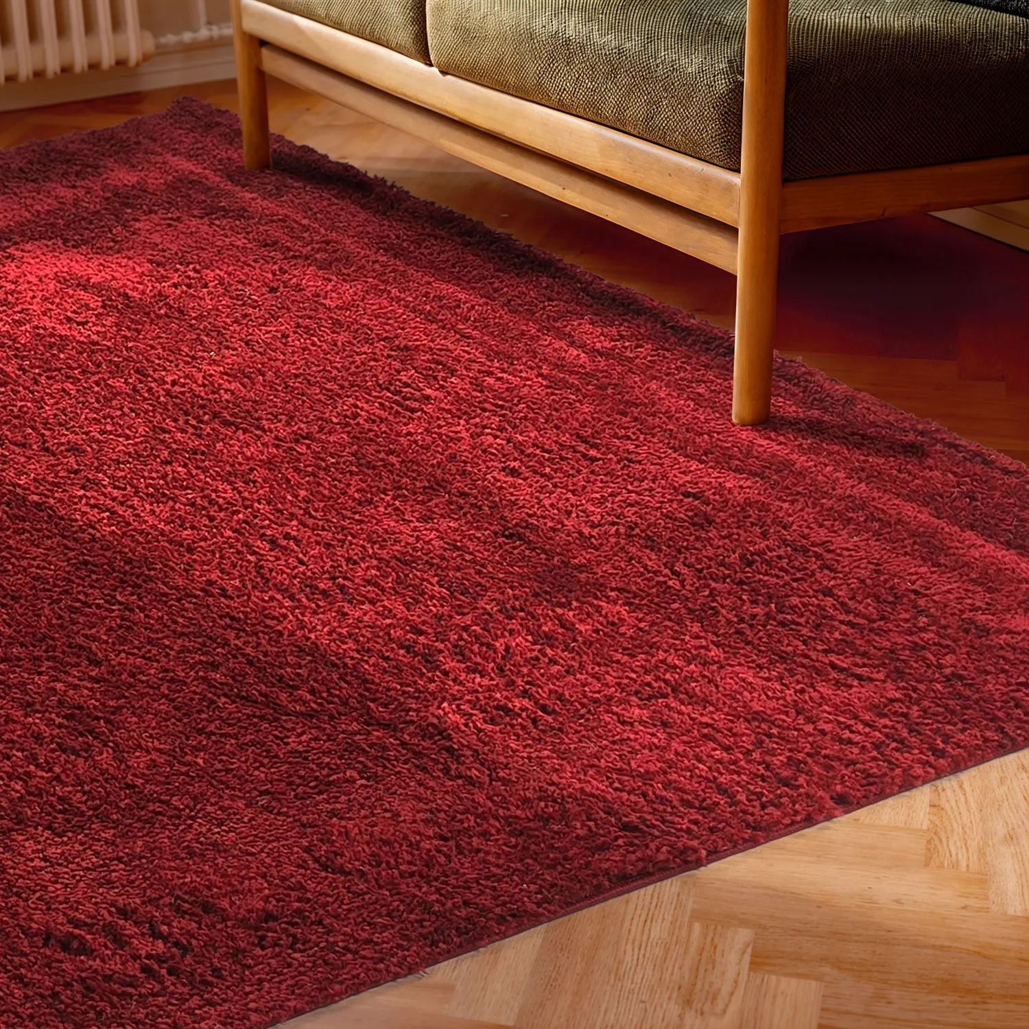 Hoogpolig vloerkleed - Zoe (rood)