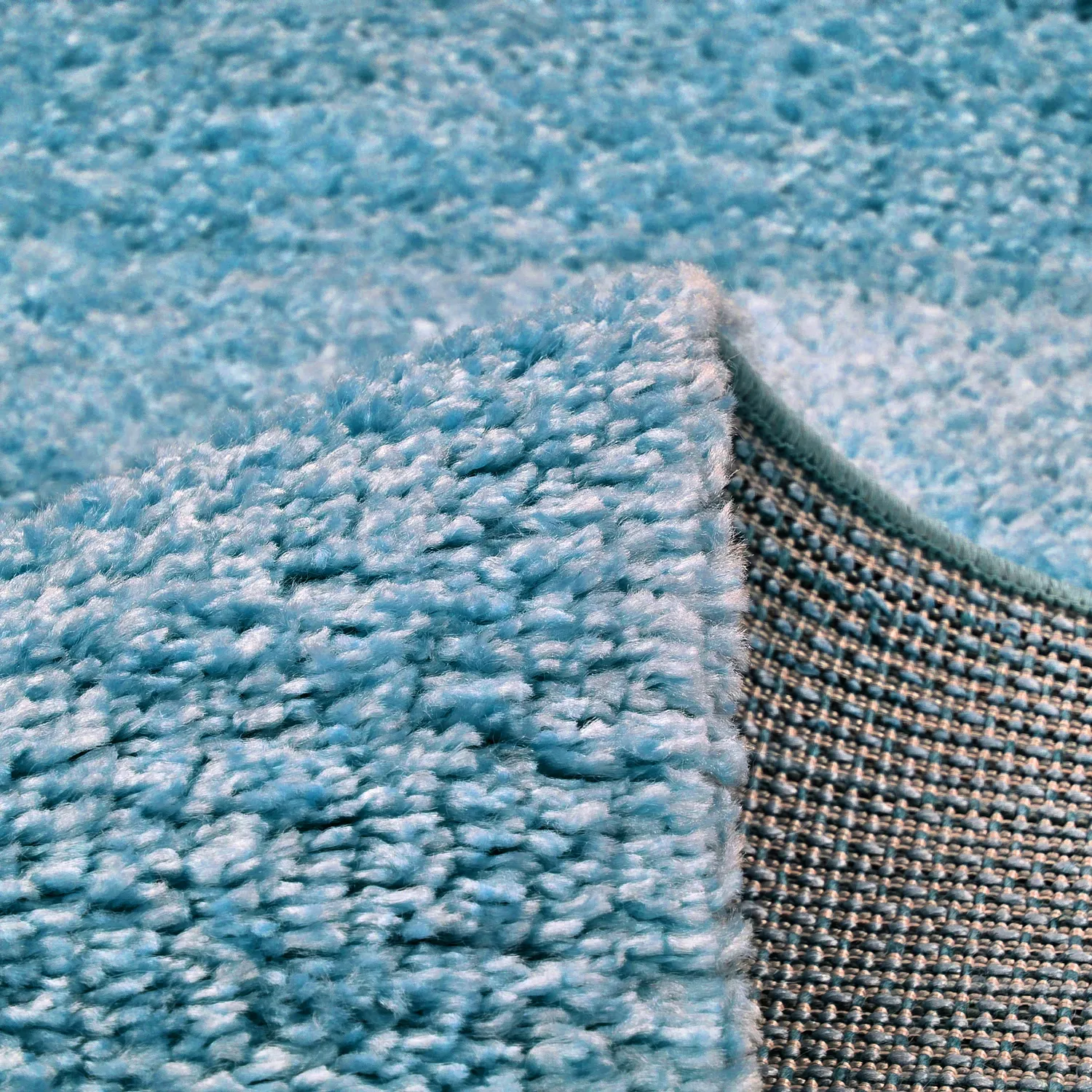 Hoogpolig vloerkleed - Zoe (turkoois)