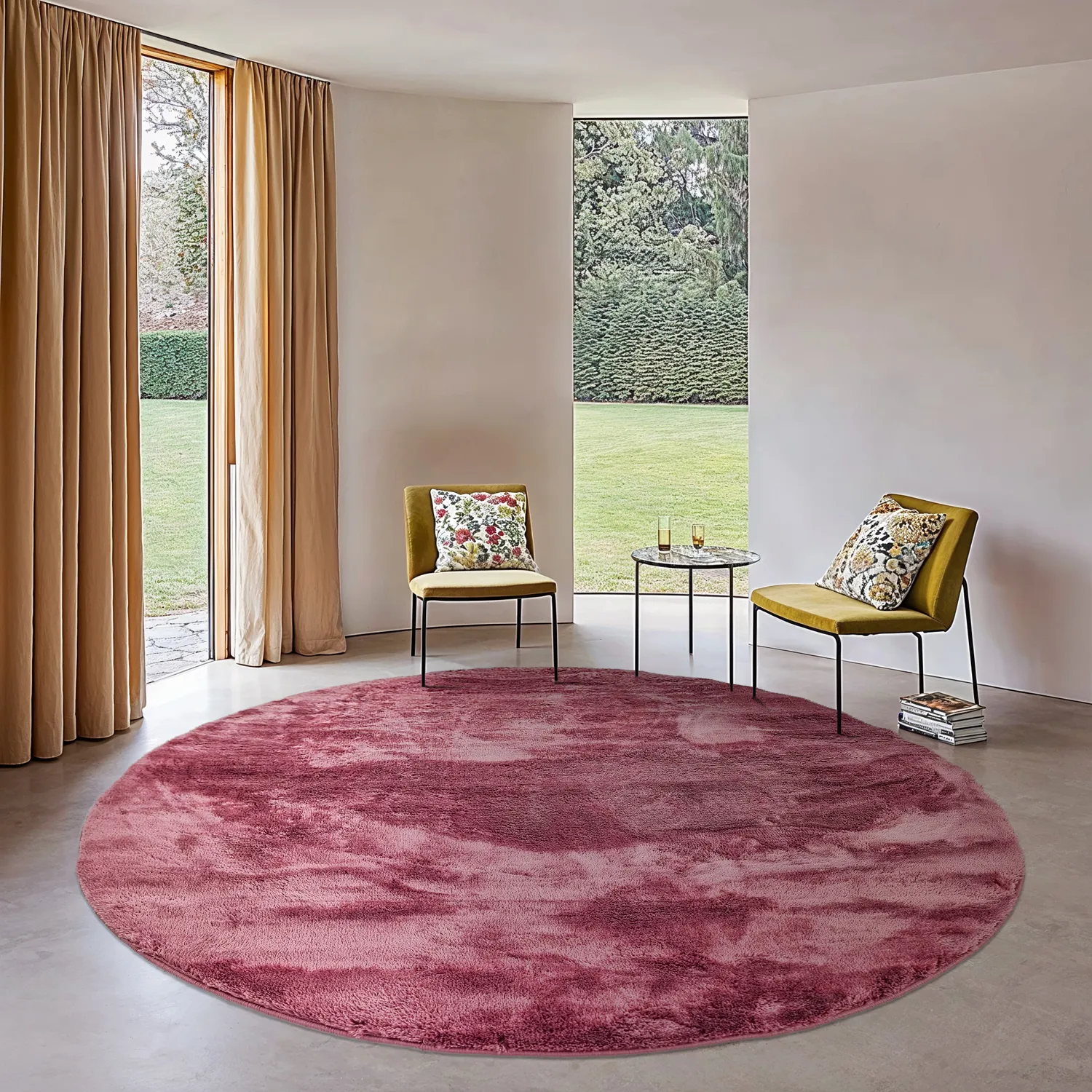 Ronde vloerkleden - Aranga Super Soft Fur (rose)