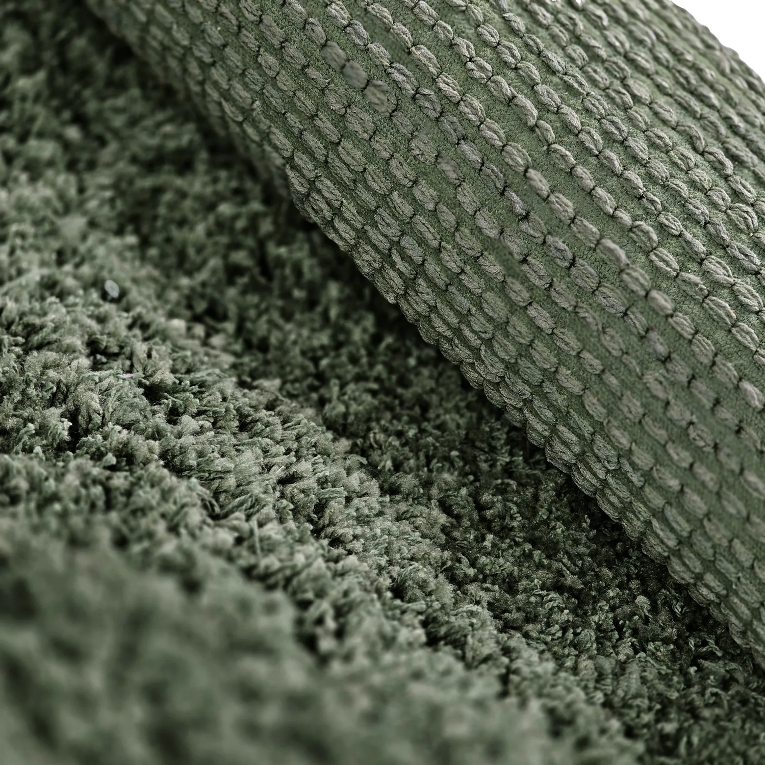 Hoogpolig vloerkleed - Combarro Solid Cotton Shaggy (groente)