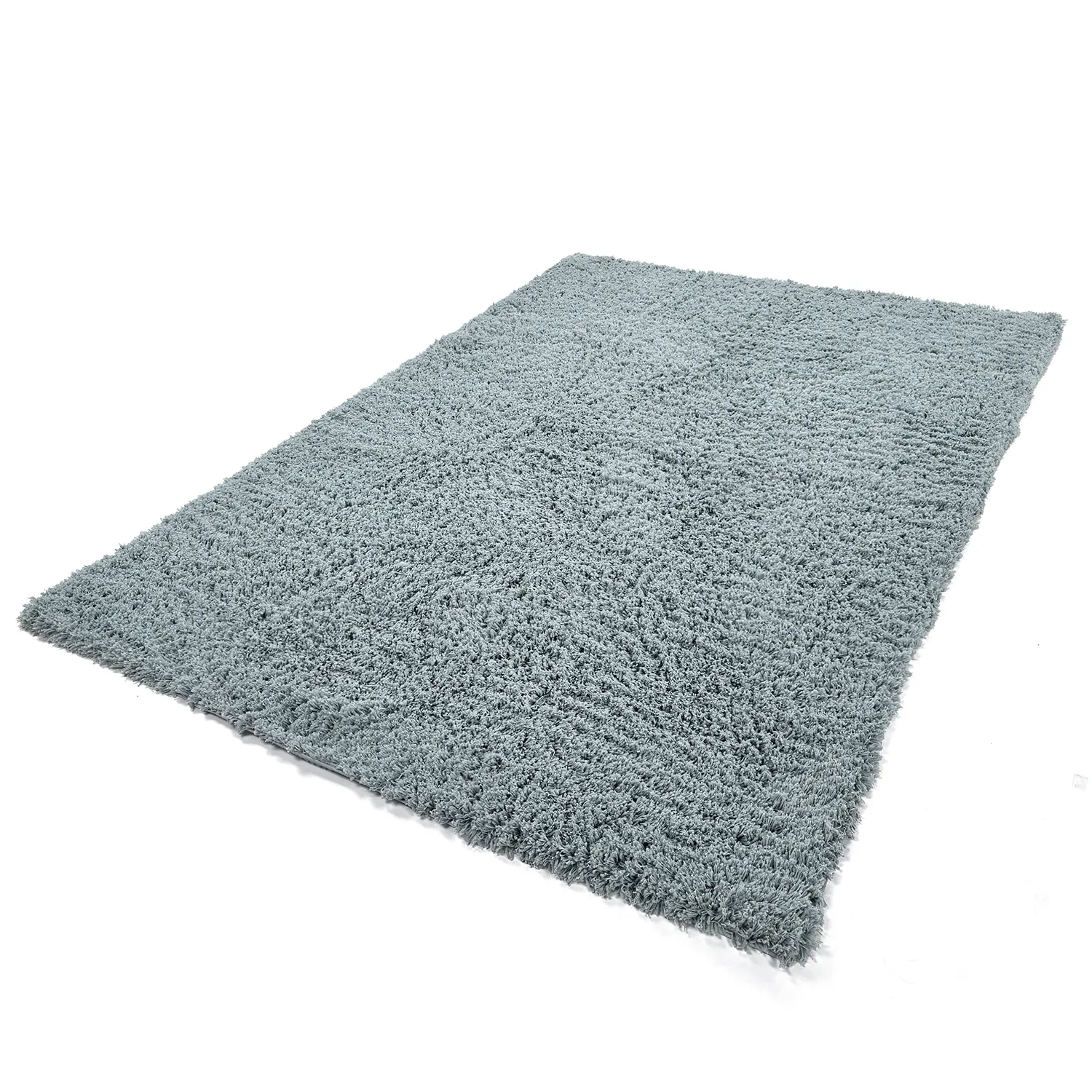 Hoogpolig vloerkleed - Combarro Solid Cotton Shaggy (lichtblauw)