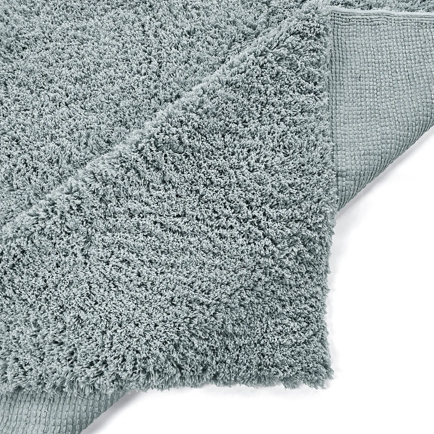 Hoogpolig vloerkleed - Combarro Solid Cotton Shaggy (lichtblauw)