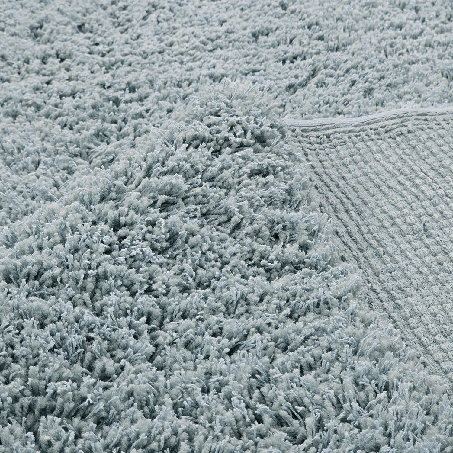 Hoogpolig vloerkleed - Combarro Solid Cotton Shaggy (lichtblauw)