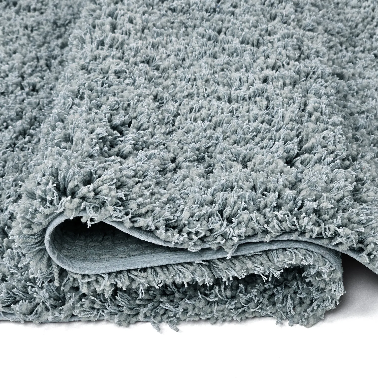 Hoogpolig vloerkleed - Combarro Solid Cotton Shaggy (lichtblauw)