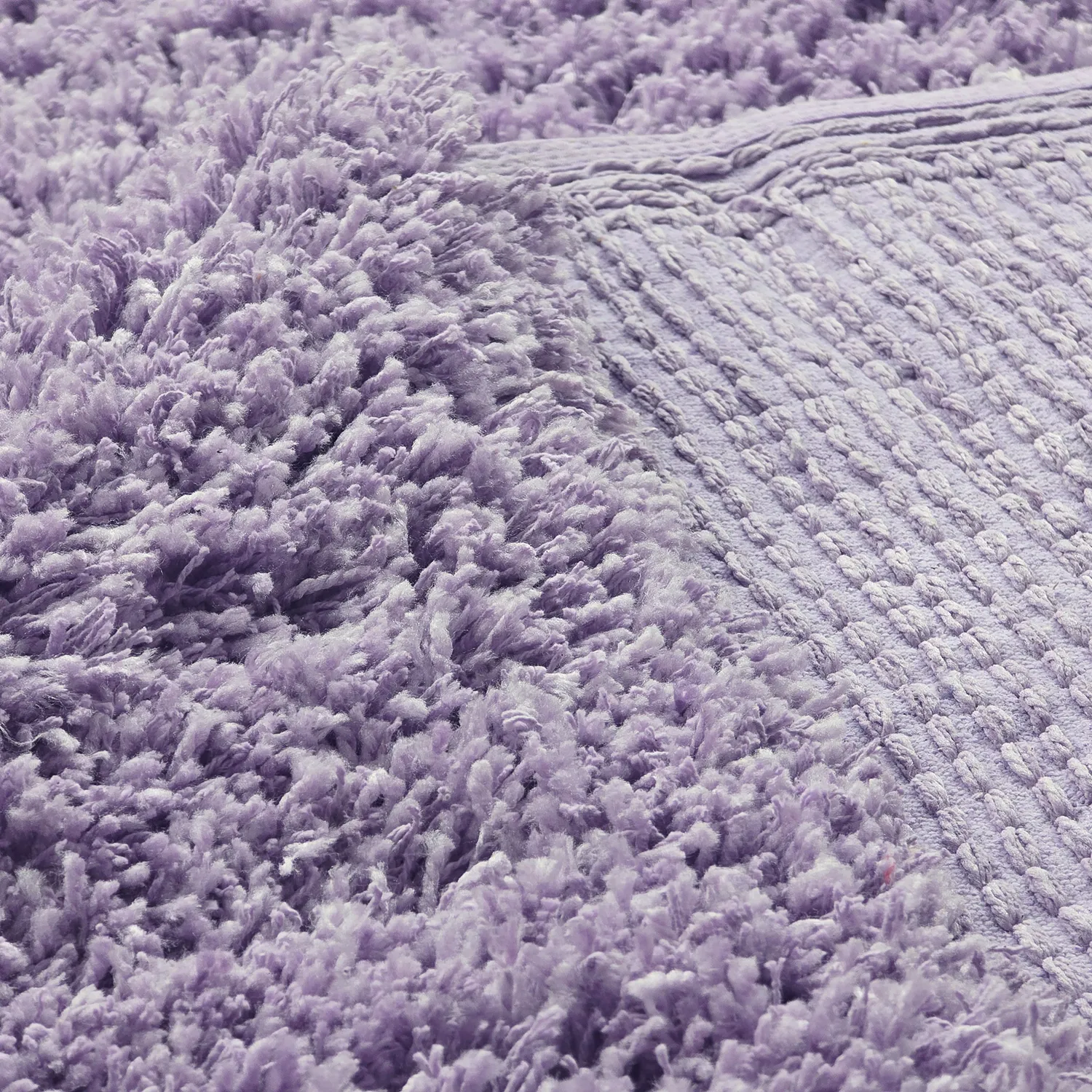 Hoogpolig vloerkleed - Combarro Solid Cotton Shaggy (licht paars)