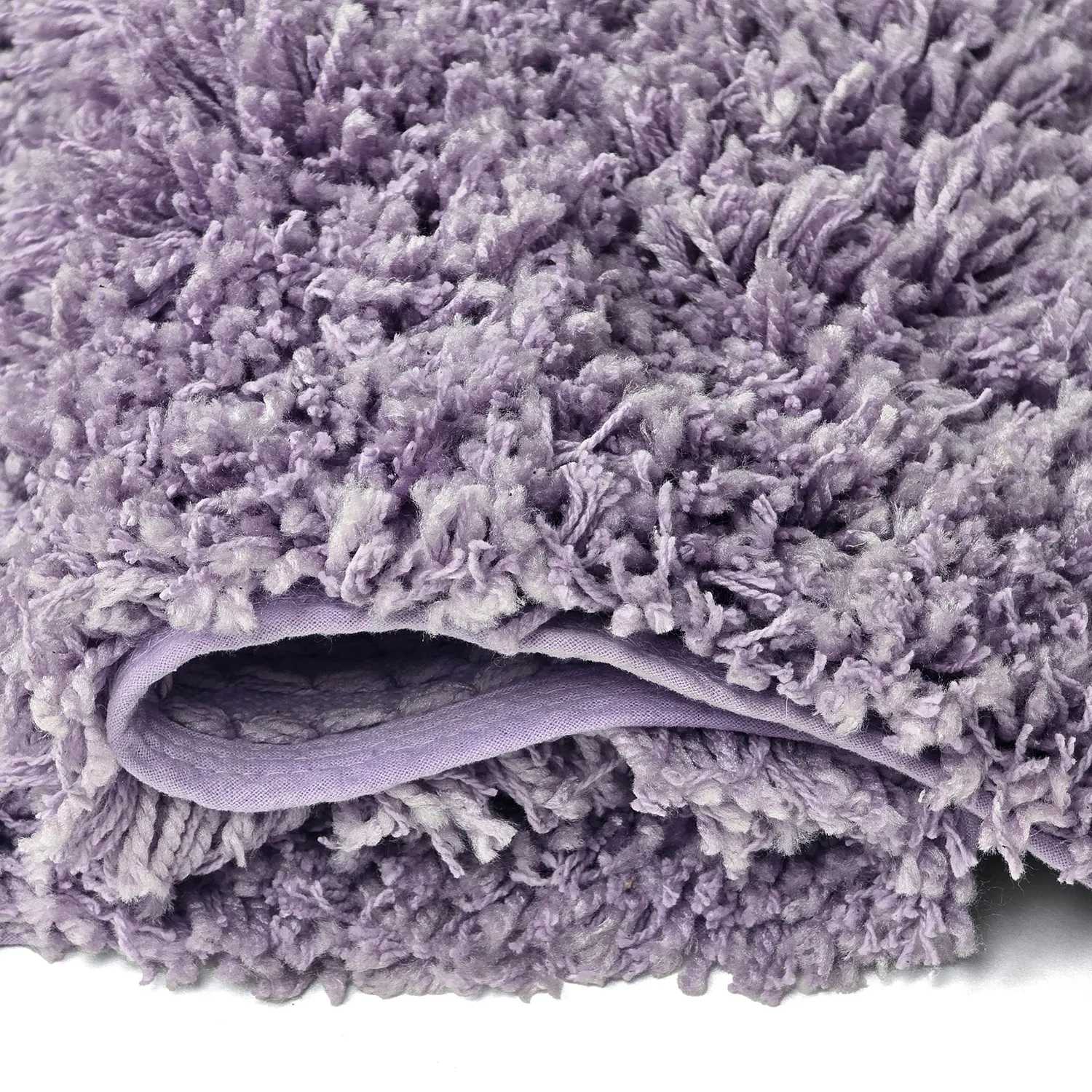 Hoogpolig vloerkleed - Combarro Solid Cotton Shaggy (licht paars)