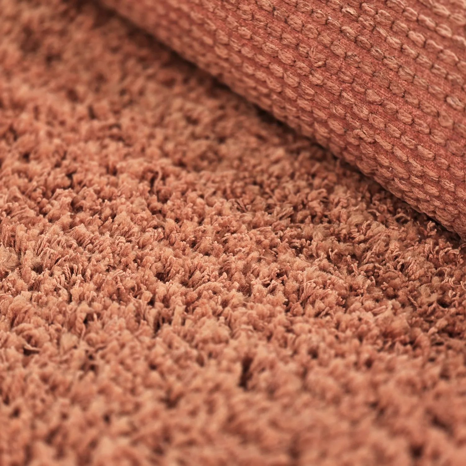 Hoogpolig vloerkleed - Combarro Solid Cotton Shaggy (lichtoranje)