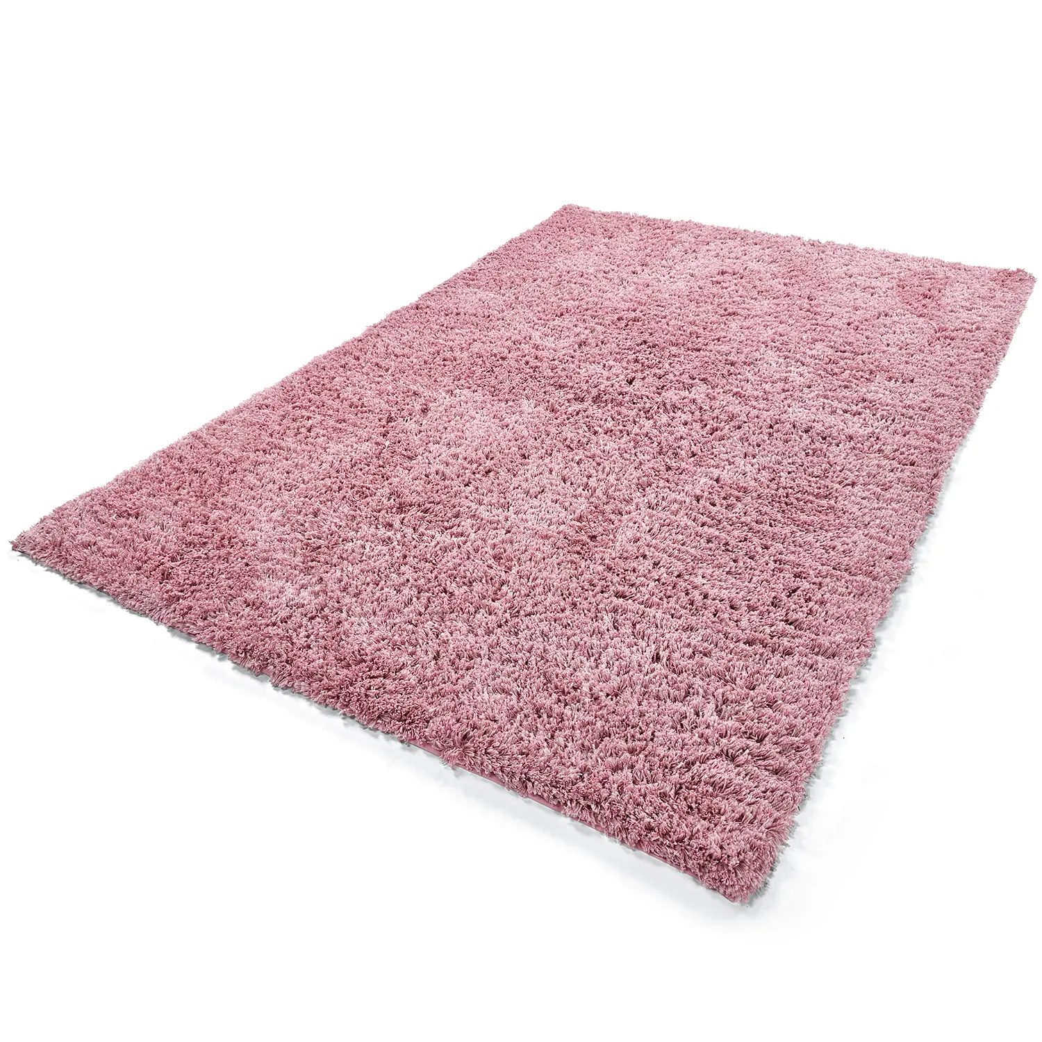 Hoogpolig vloerkleed - Combarro Solid Cotton Shaggy (lichtroze)