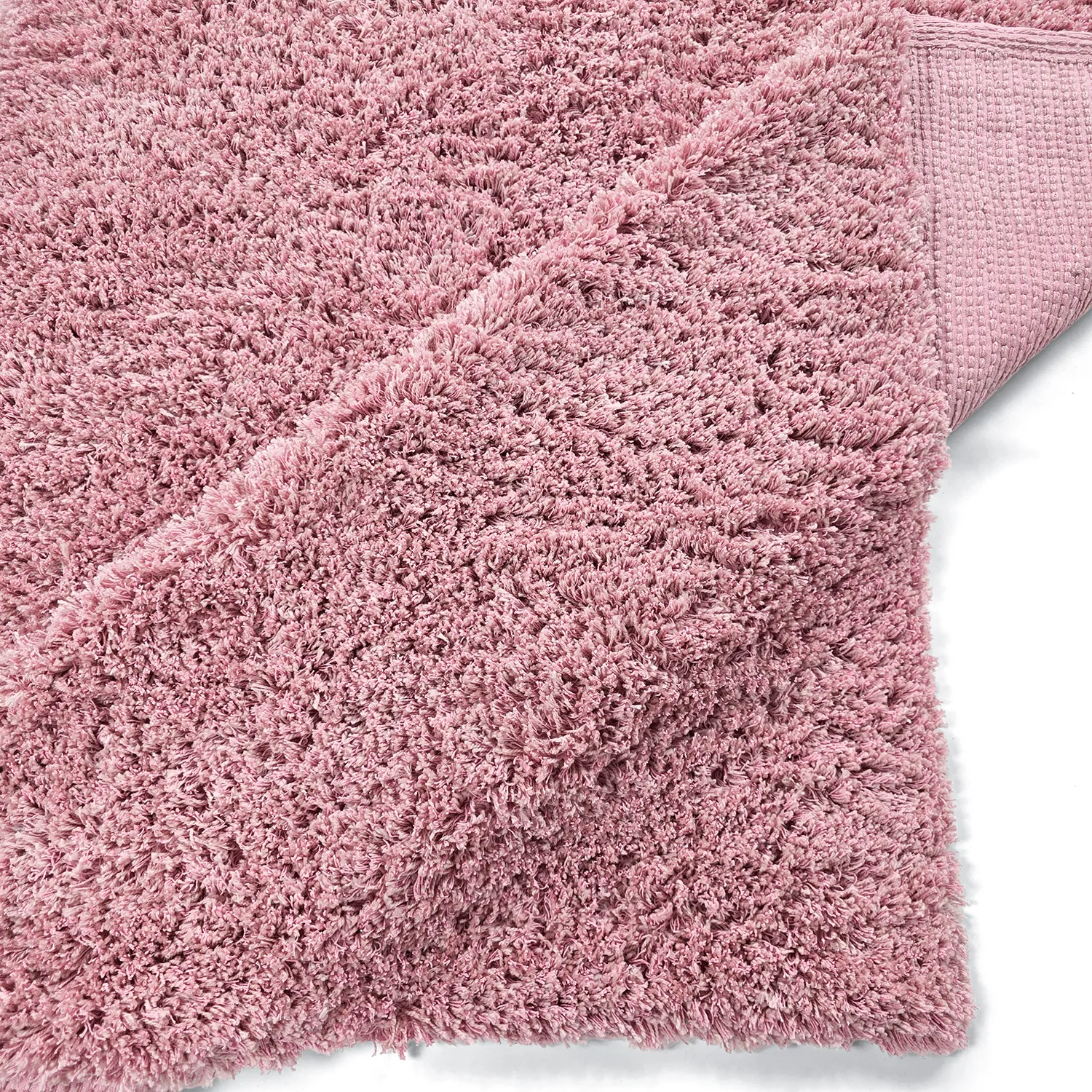 Hoogpolig vloerkleed - Combarro Solid Cotton Shaggy (lichtroze)