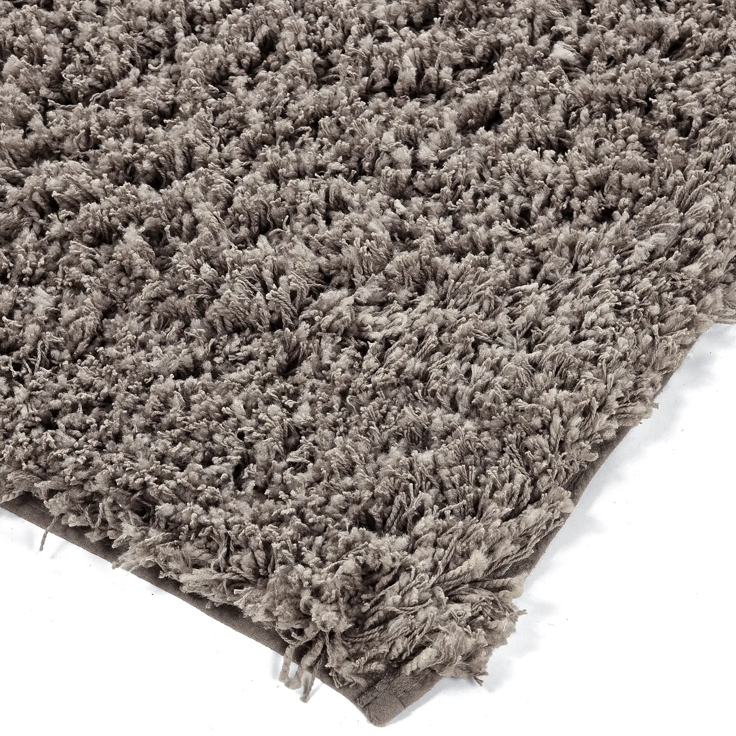 Hoogpolig vloerkleed - Combarro Solid Cotton Shaggy (taupe)