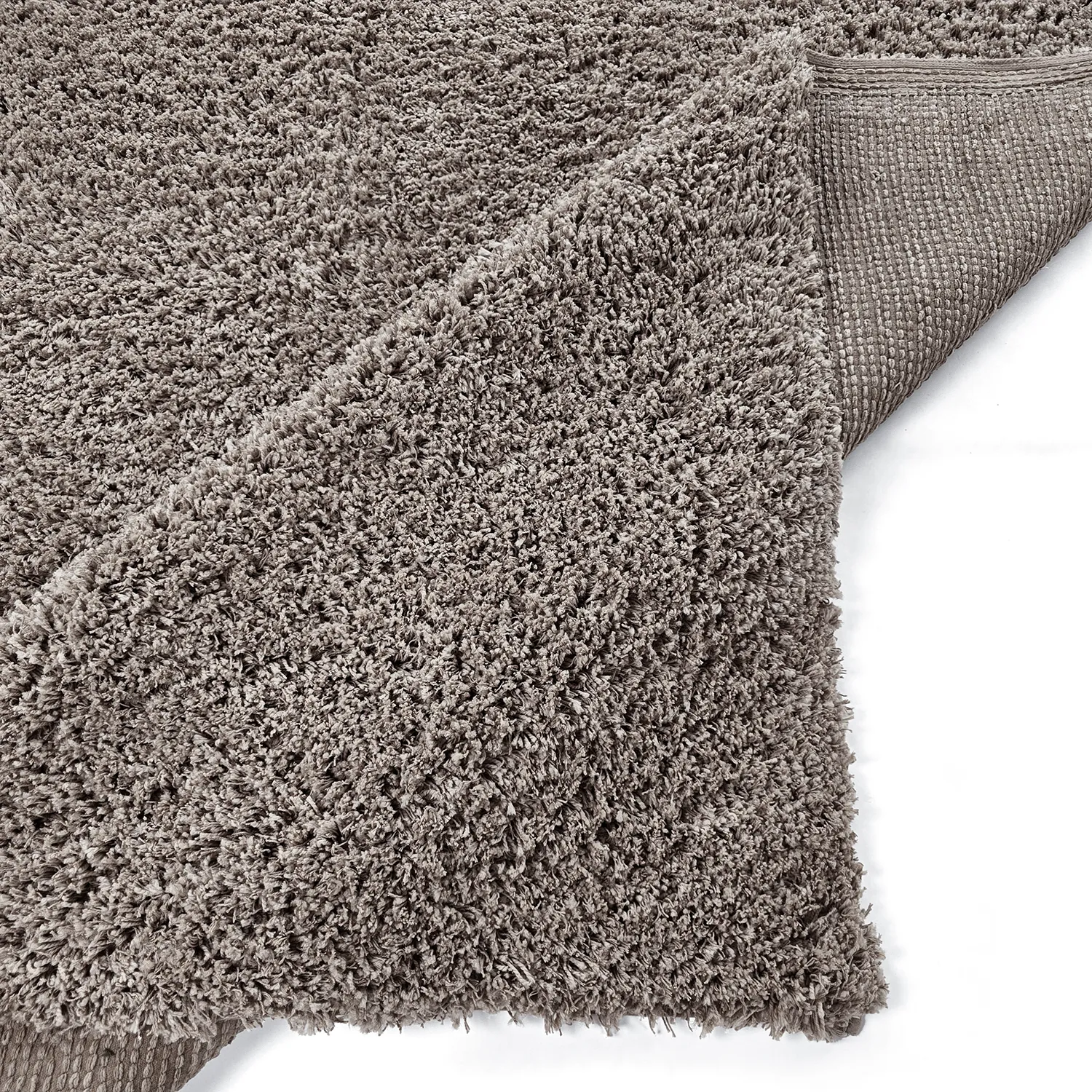 Hoogpolig vloerkleed - Combarro Solid Cotton Shaggy (taupe)