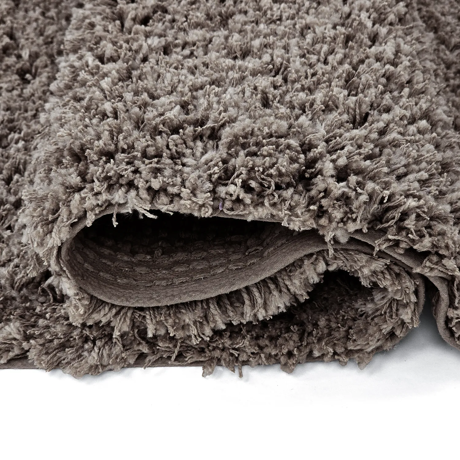 Hoogpolig vloerkleed - Combarro Solid Cotton Shaggy (taupe)