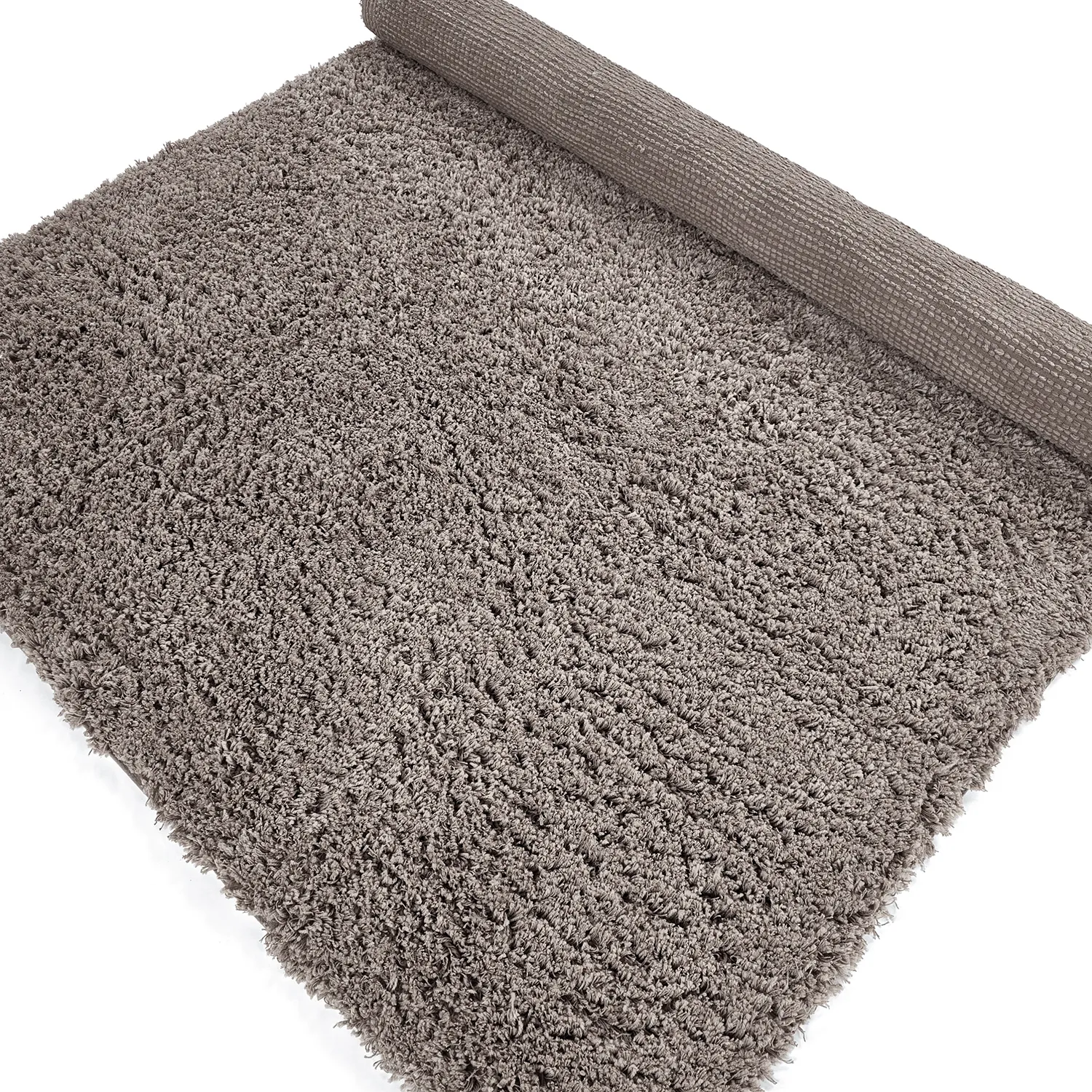 Hoogpolig vloerkleed - Combarro Solid Cotton Shaggy (taupe)