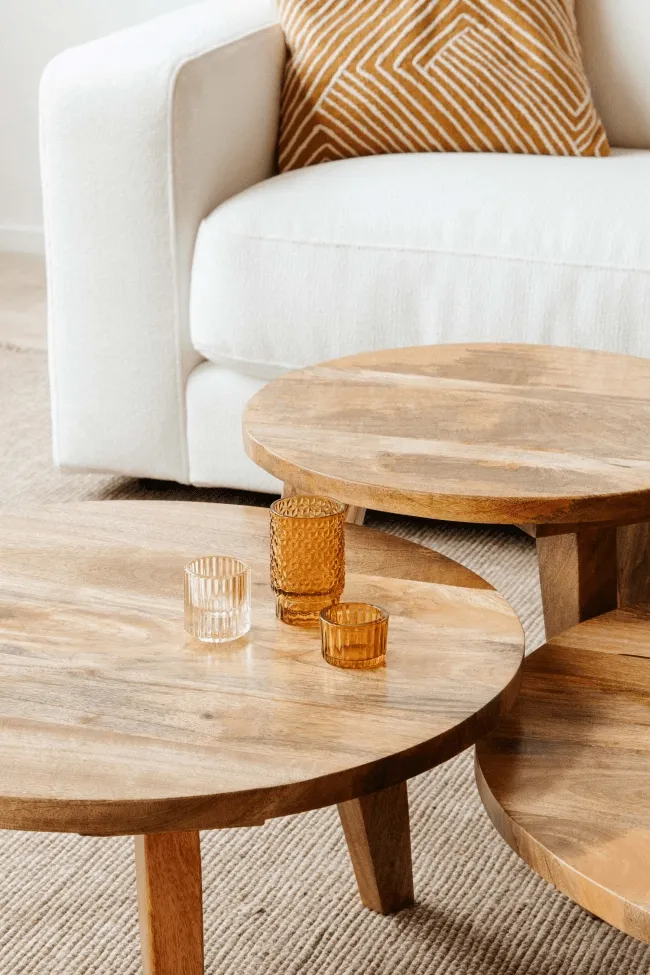 Salontafel - Vintage - 65 cm round (natuur)