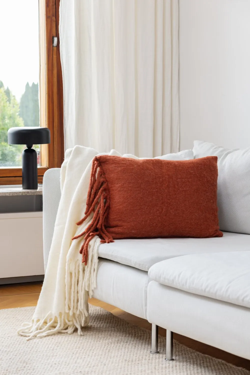 Kussenhoes van wolmix - Samantha (koper)