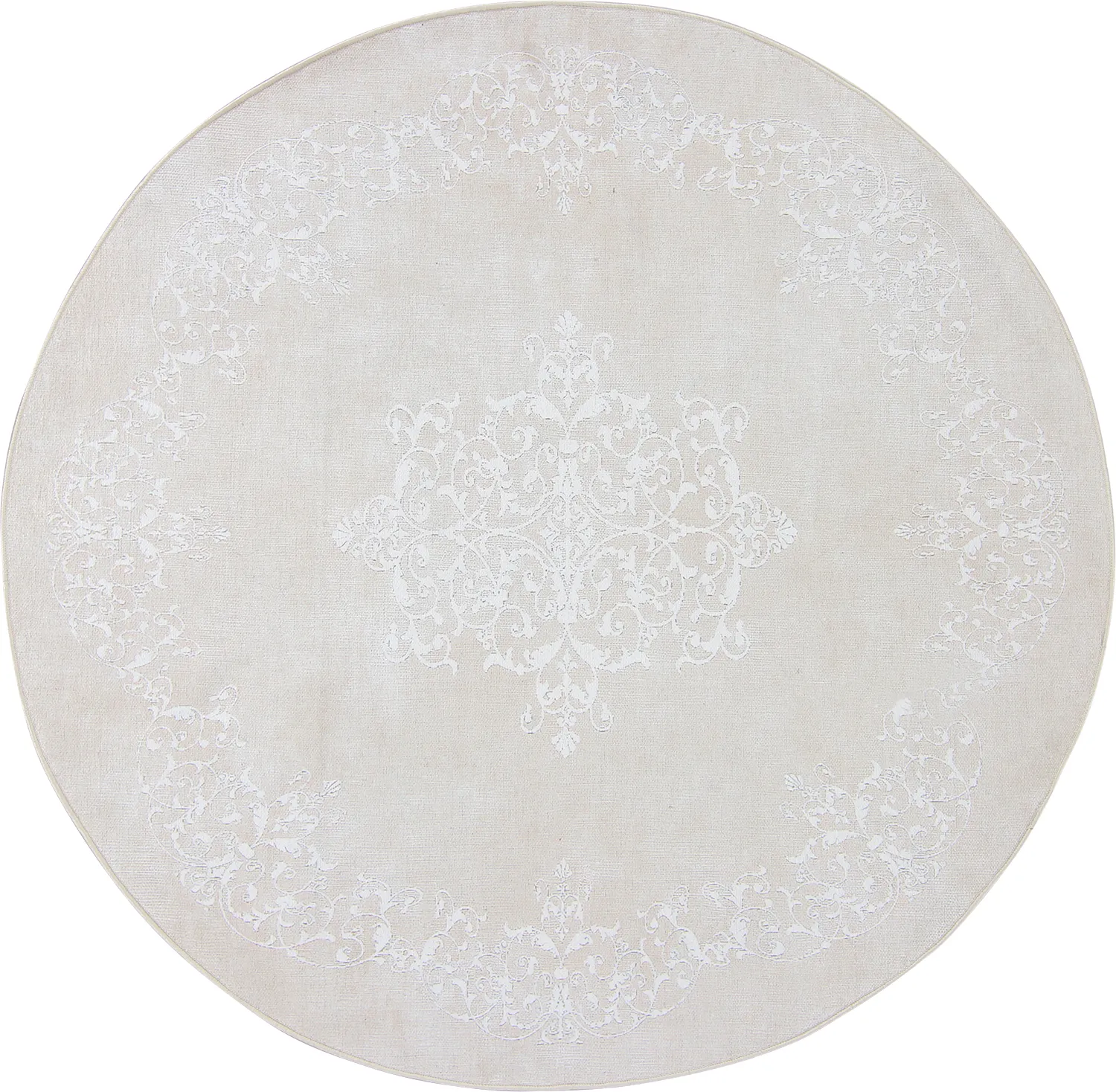 Rond vloerkleed - Santi (roze/wit)