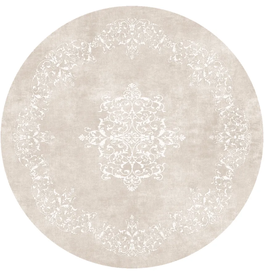Rond vloerkleed - Santi (beige/wit)