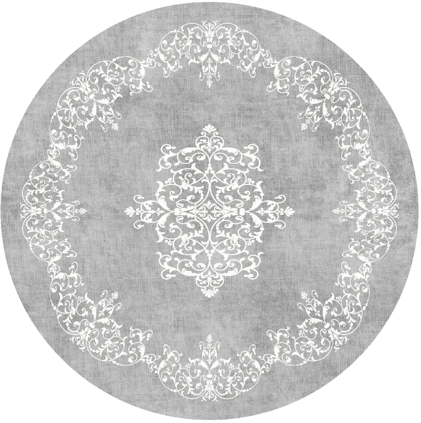Rond vloerkleed - Santi (grijs/wit)