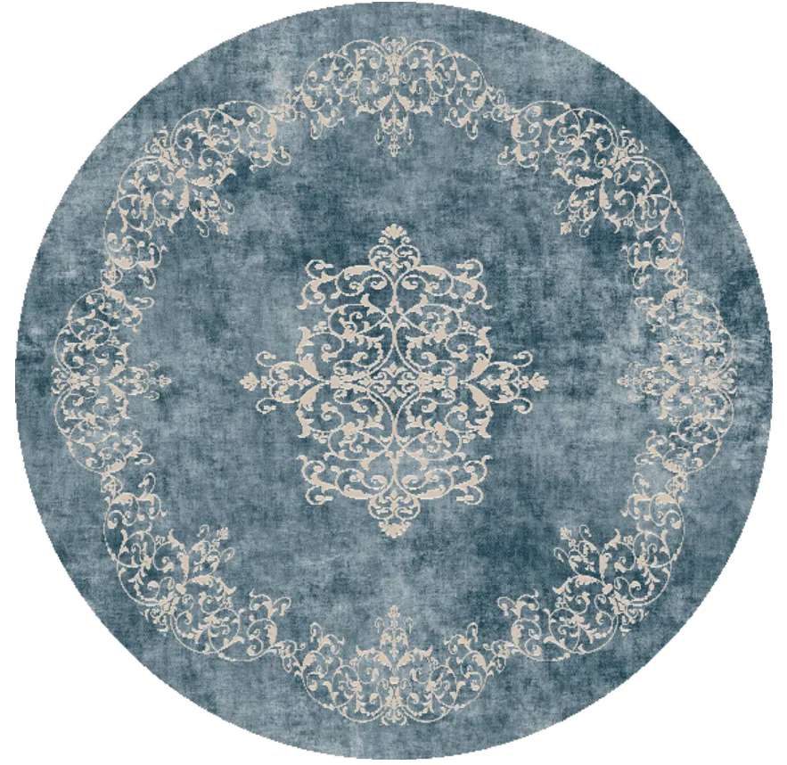 Rond vloerkleed - Santi (blauw/beige)