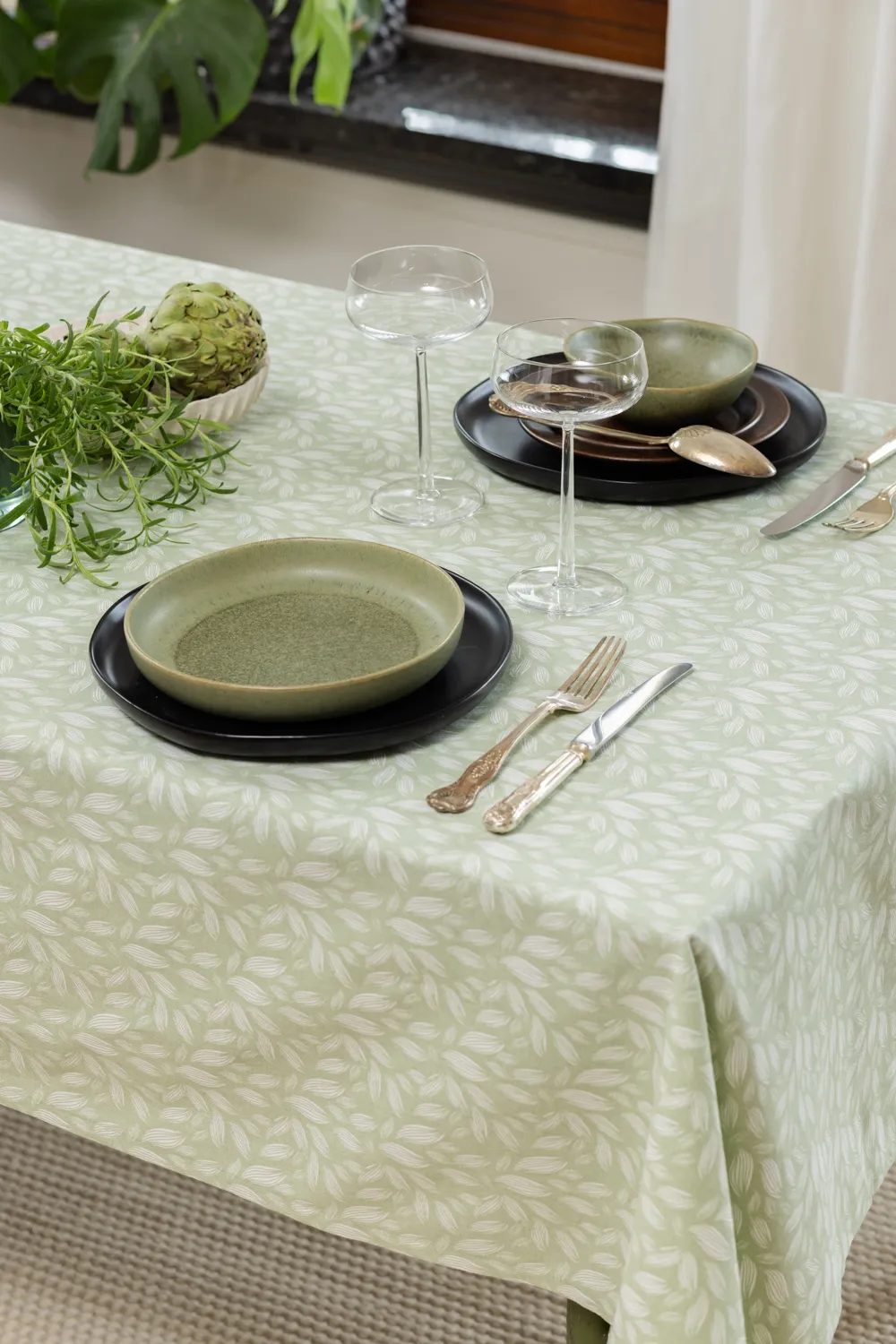 Katoenen tafelkleed - Satu (groen)