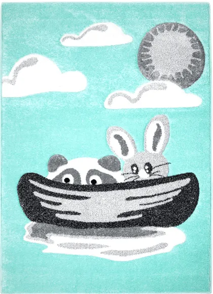 Kindervloerkleed - Bueno Bunny (turkoois)