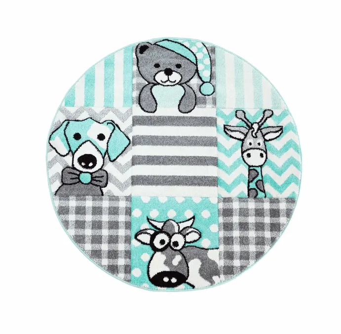 Kindervloerkleed - Bueno Animals (turkoois)