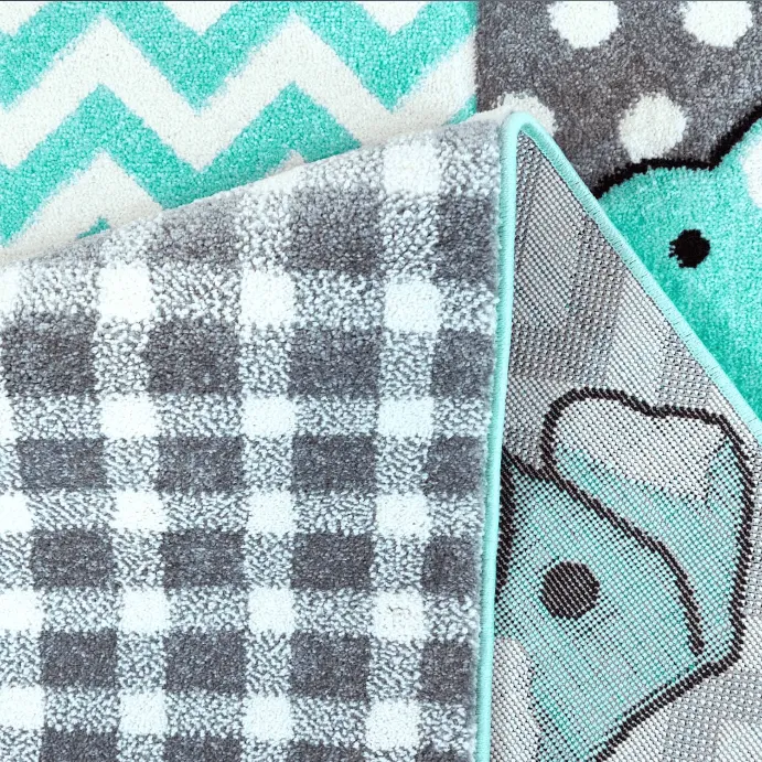 Kindervloerkleed - Bueno Animals (turkoois)