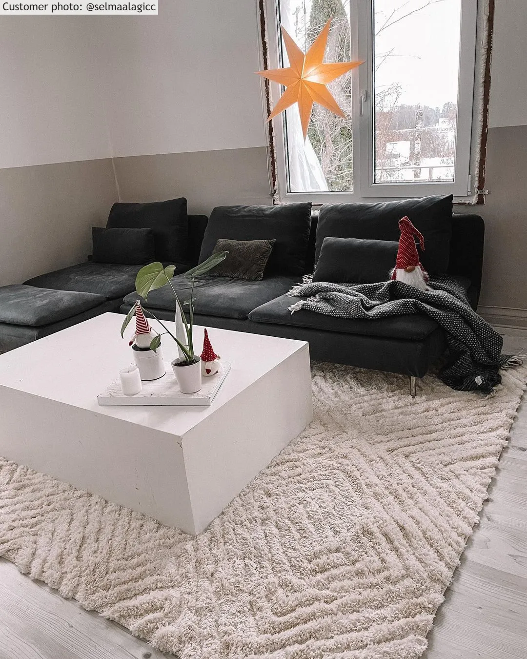 Hoogpolig vloerkleed - Monti (offwhite)