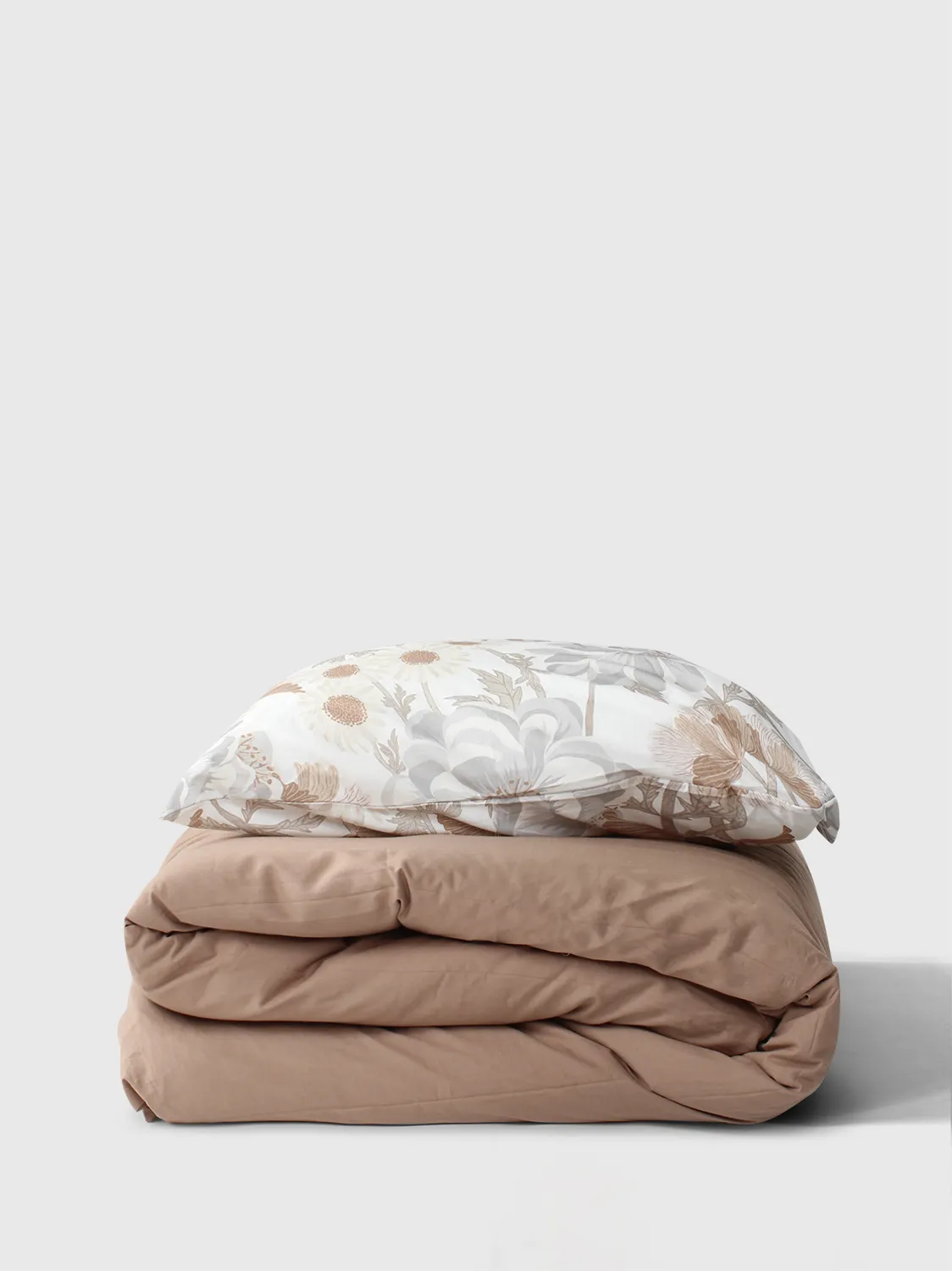 Dekbedovertrek set - Serena (grijs/beige)