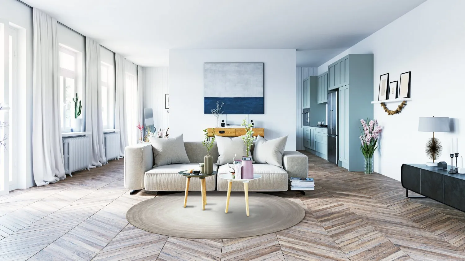 Rond vloerkleed - Shade (beige/grijs)