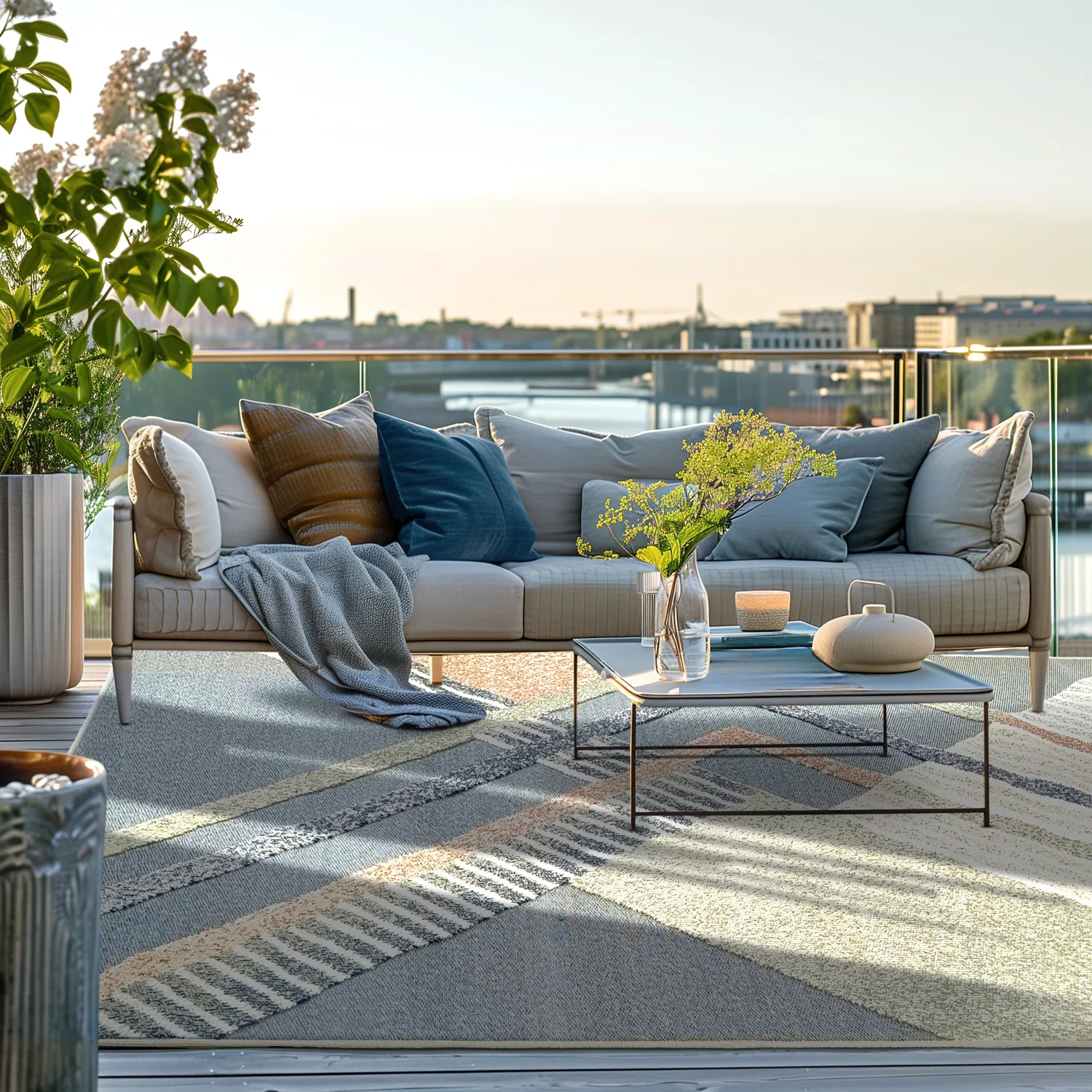 Vloerkleden voor binnen en buiten - Trivia (blauw/multi)