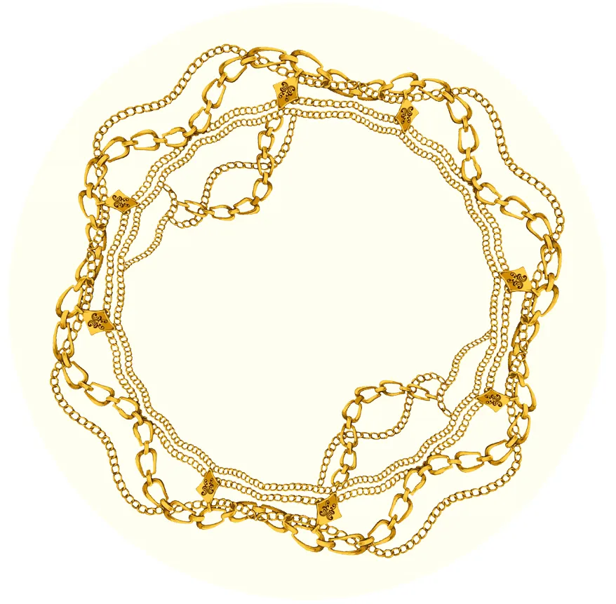 Rond vloerkleed - Silea (wit/goud)