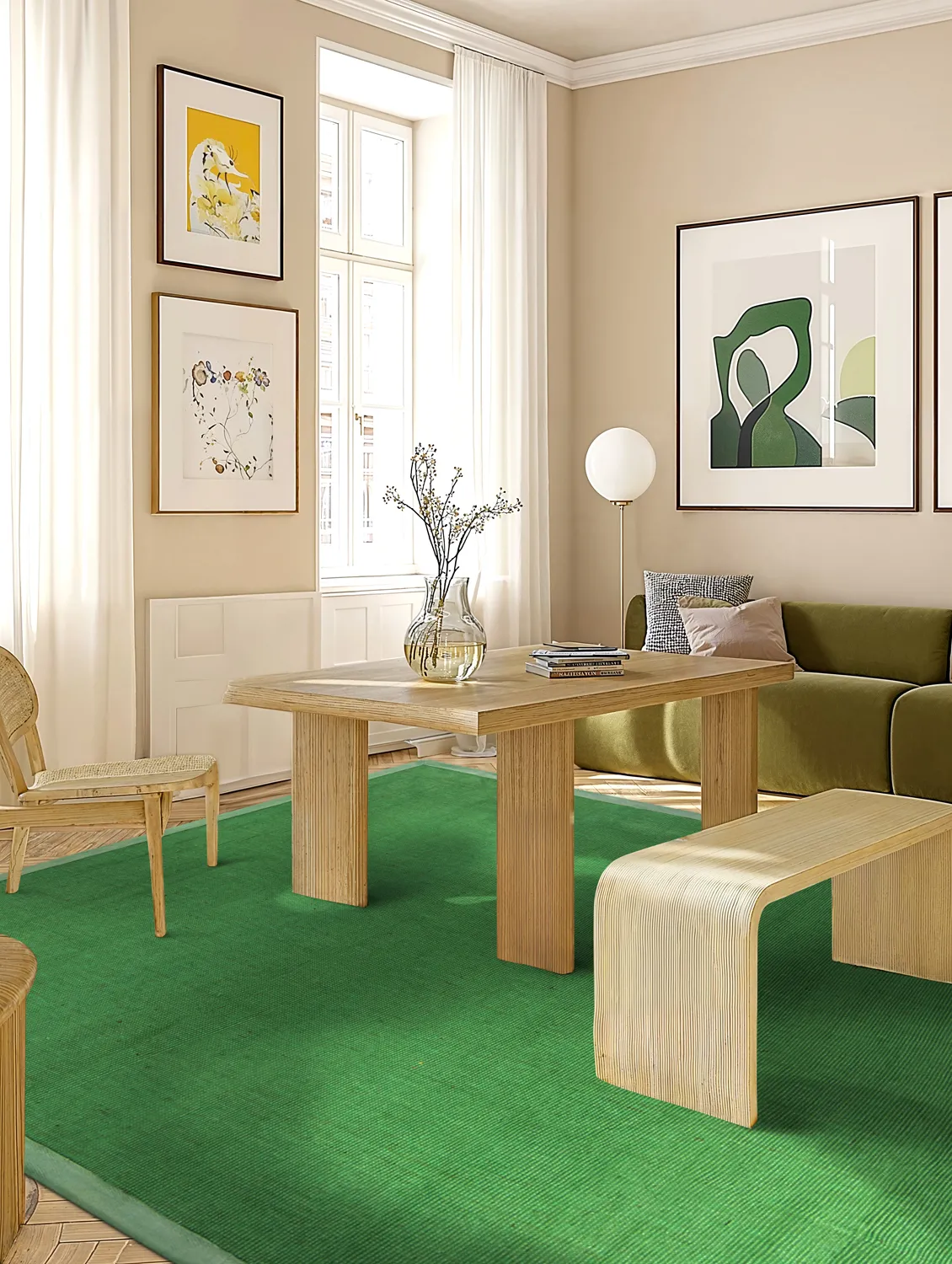 Sisal-vloerkleed - Agave (groen)