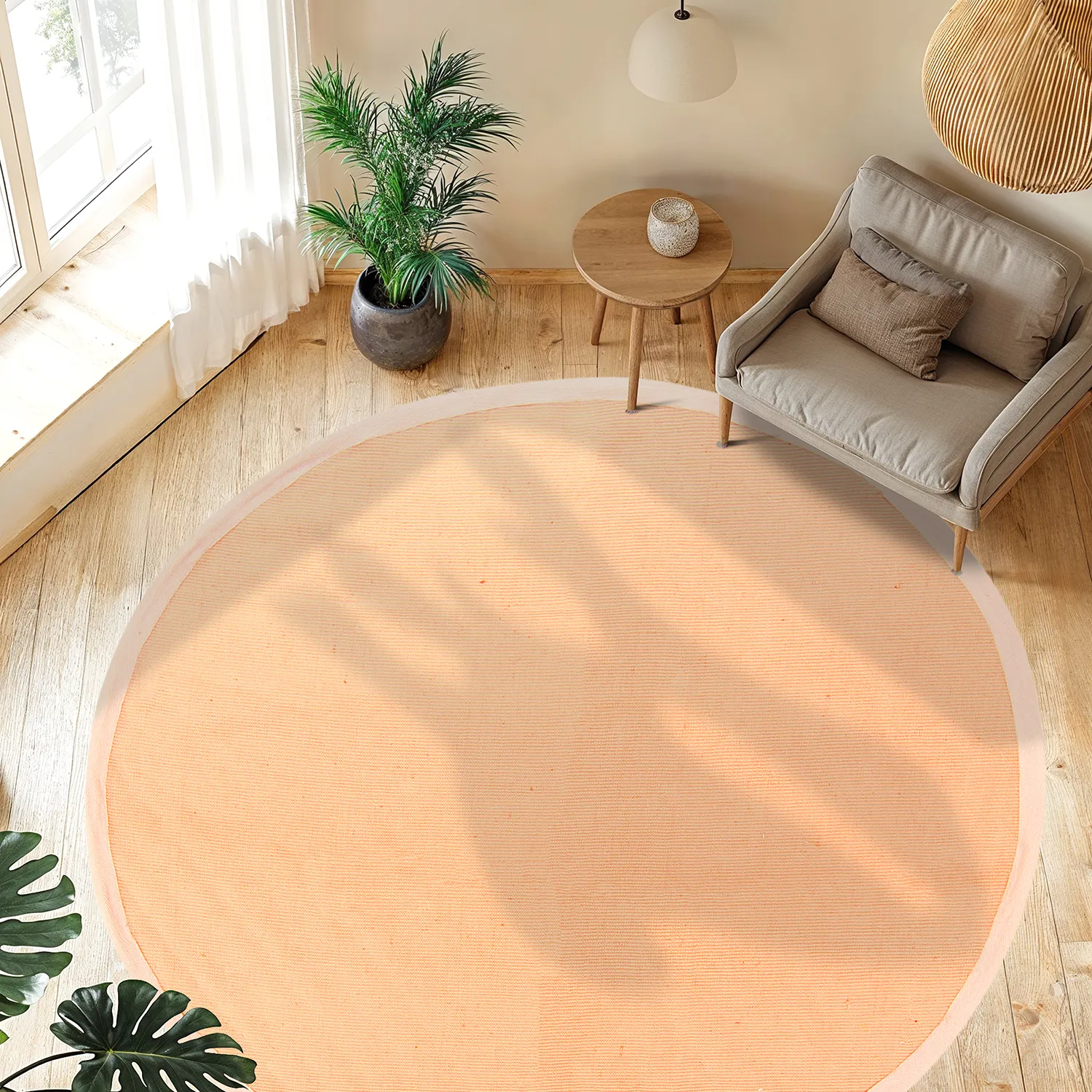 Ronde vloerkleden (sisal) - Agave (abrikoos)