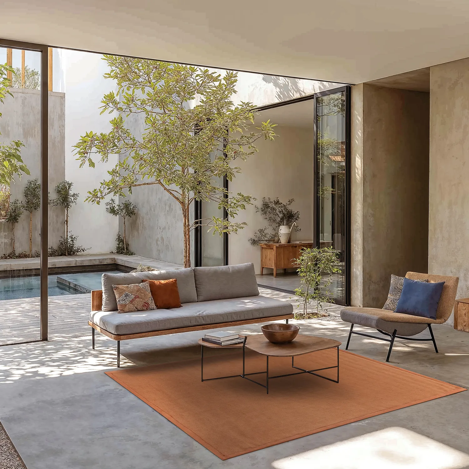 Sisal-vloerkleed - Agave (bruin-oranje)