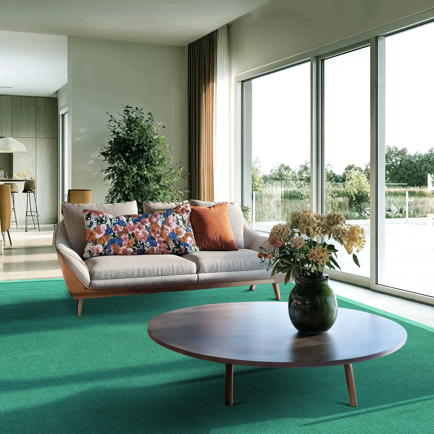 Sisal-vloerkleed - Agave (smaragdgroen)