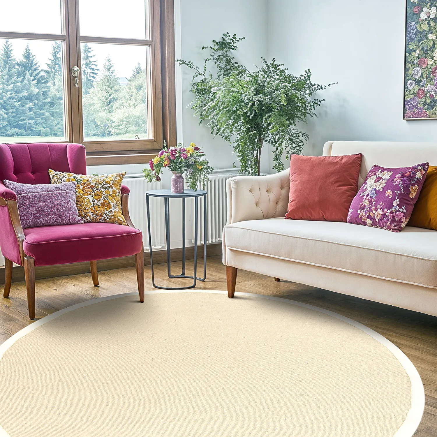 Ronde vloerkleden (sisal) - Agave (ivoor)